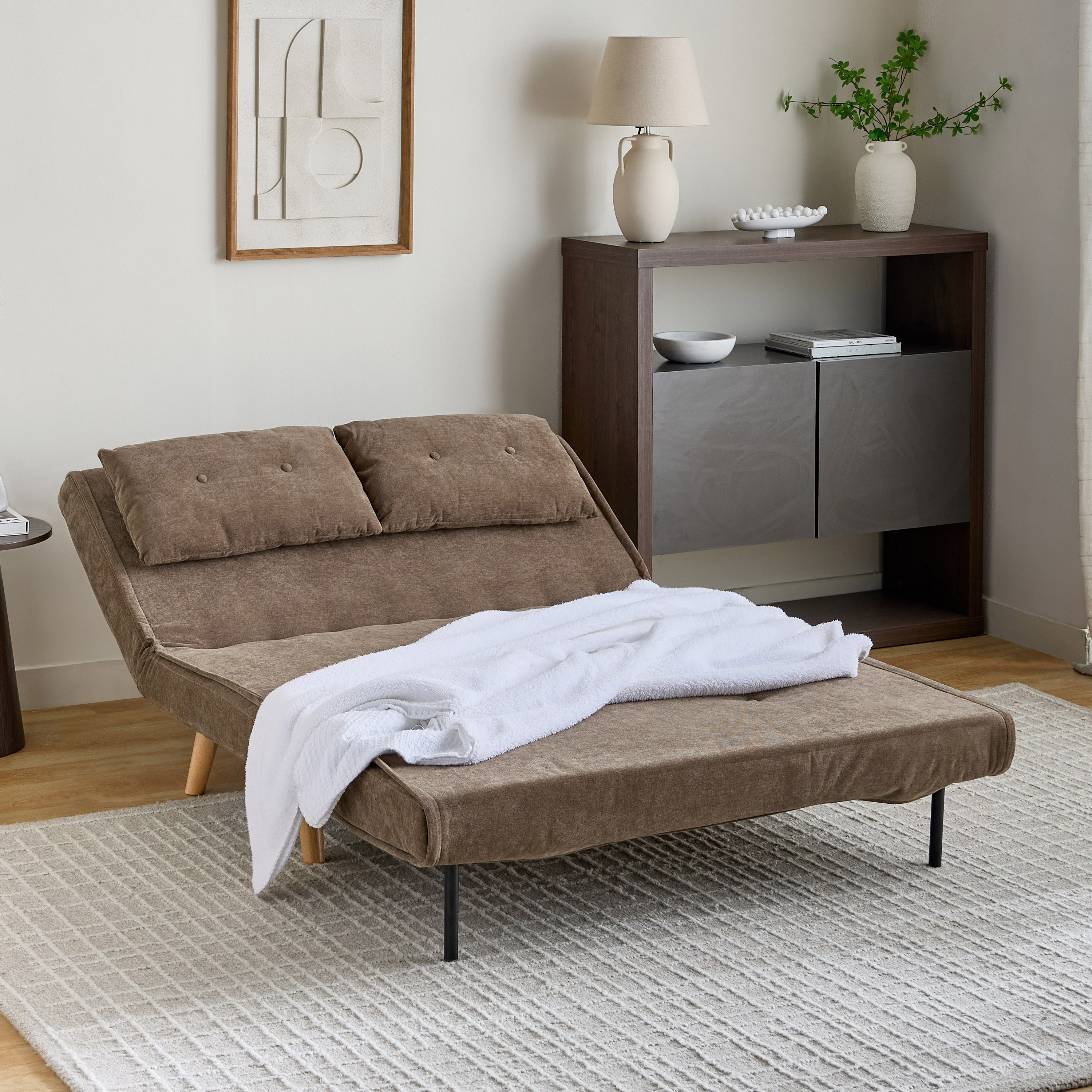 Movo Lisbon 2-Seater Fabric Sofa Bed with 2 Back Cushions-hbxfurniture-sofasandarmchairs-sofabeds-image-3