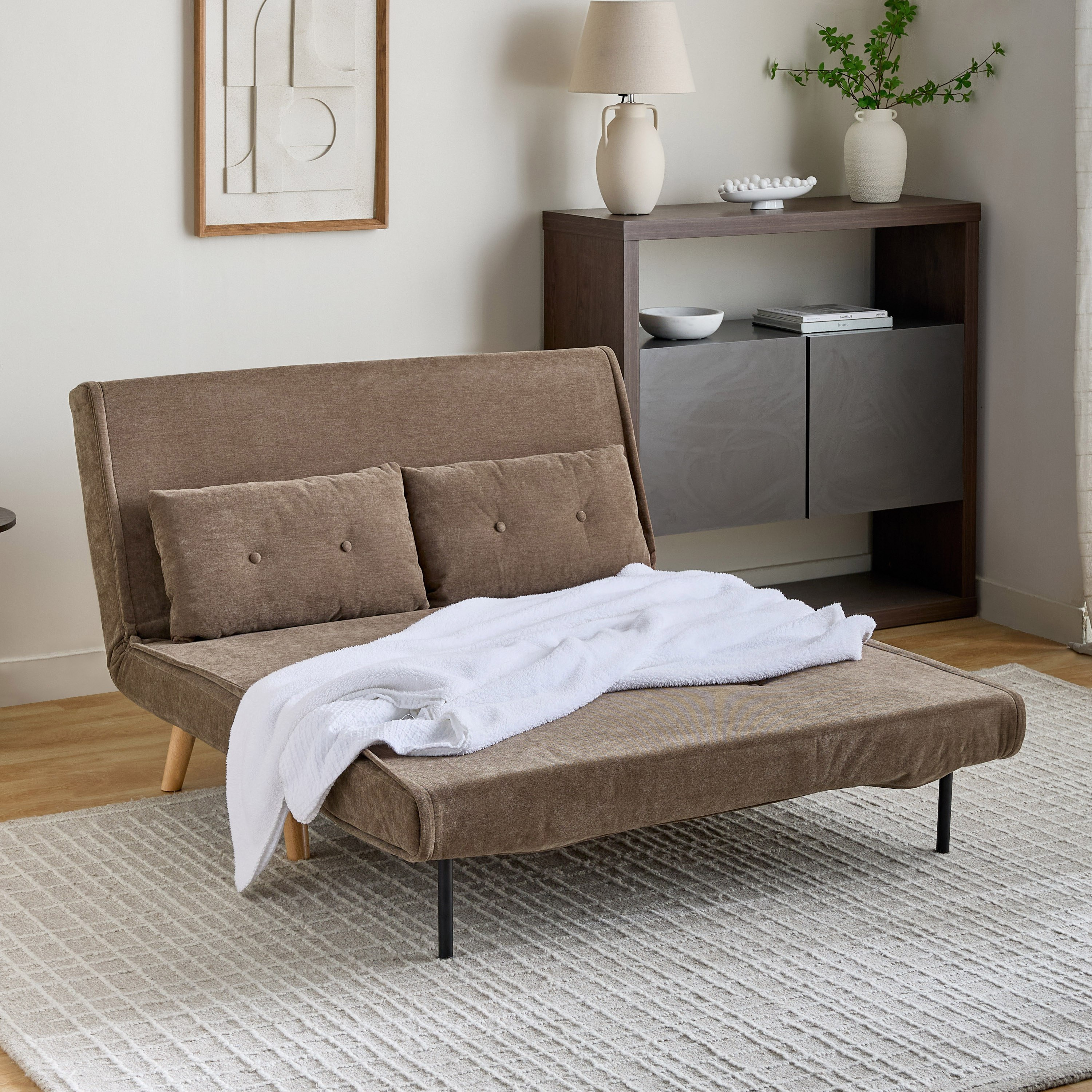 Movo Lisbon 2-Seater Fabric Sofa Bed with 2 Back Cushions-hbxfurniture-sofasandarmchairs-sofabeds-image-4