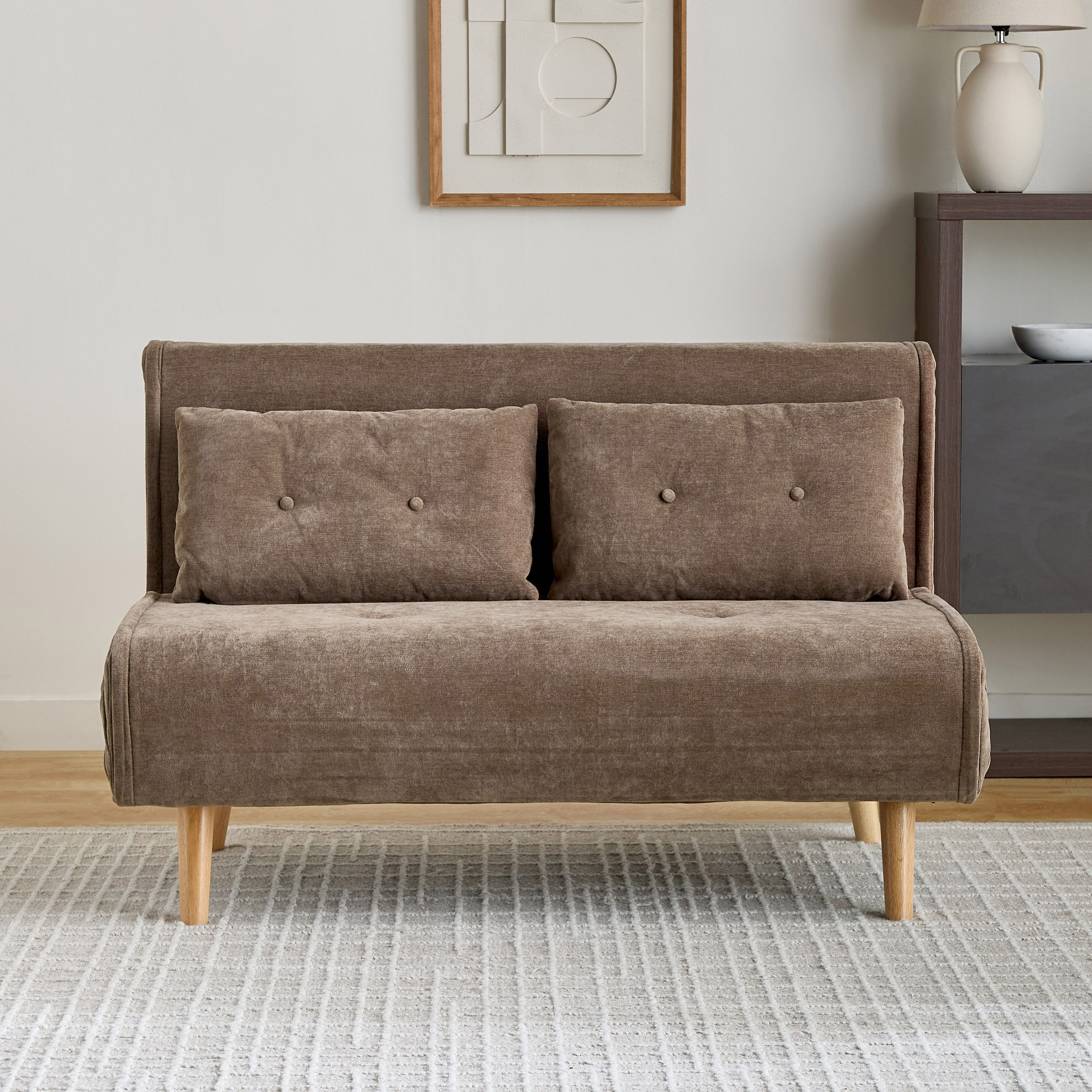 Movo Lisbon 2-Seater Fabric Sofa Bed with 2 Back Cushions-hbxfurniture-sofasandarmchairs-sofabeds-image-5
