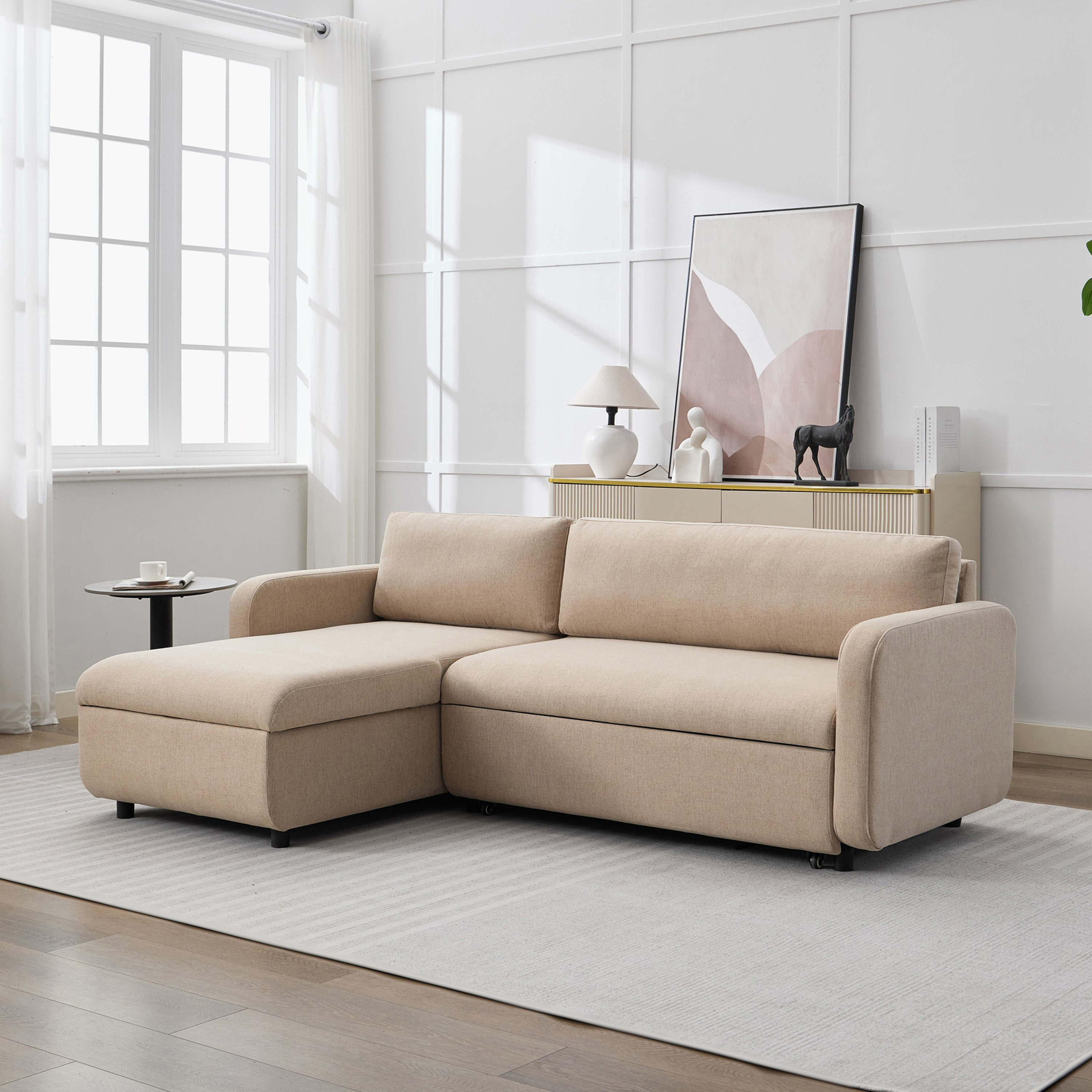 Rivano 3-Seater Reversible Fabric Corner Sofa Bed with Storage-hbxfurniture-sofasandarmchairs-sofabeds-image-2