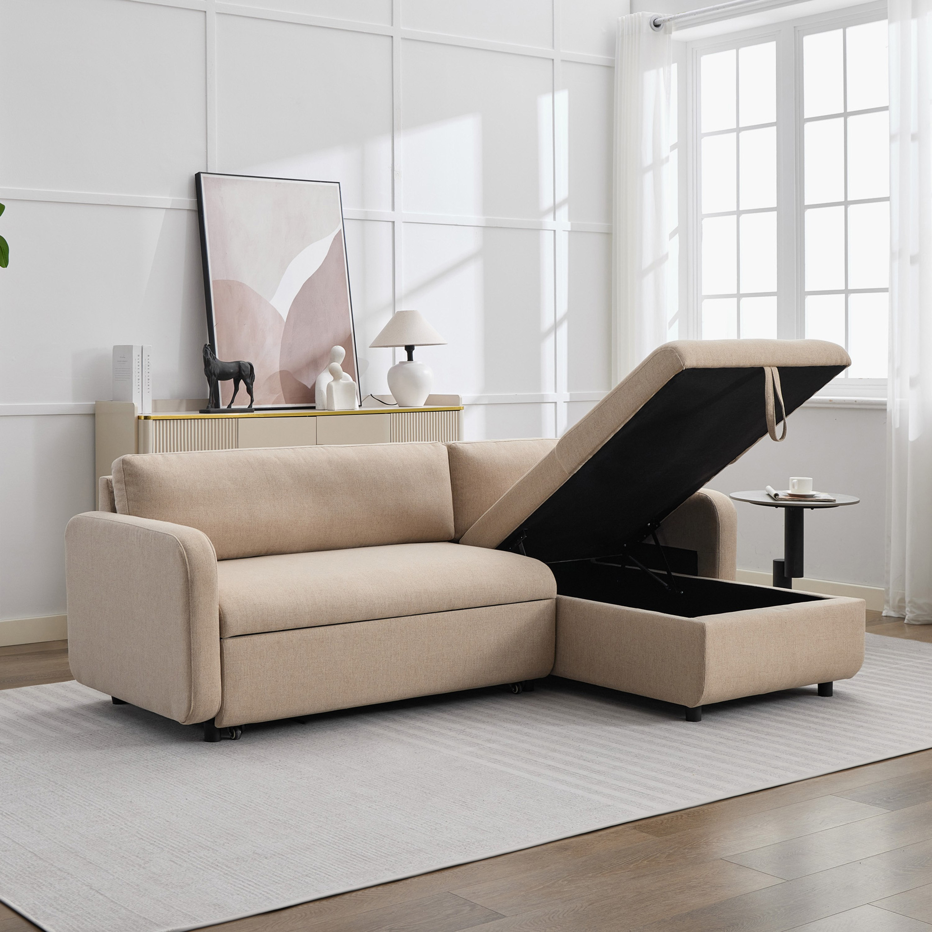 Rivano 3-Seater Reversible Fabric Corner Sofa Bed with Storage-hbxfurniture-sofasandarmchairs-sofabeds-image-4