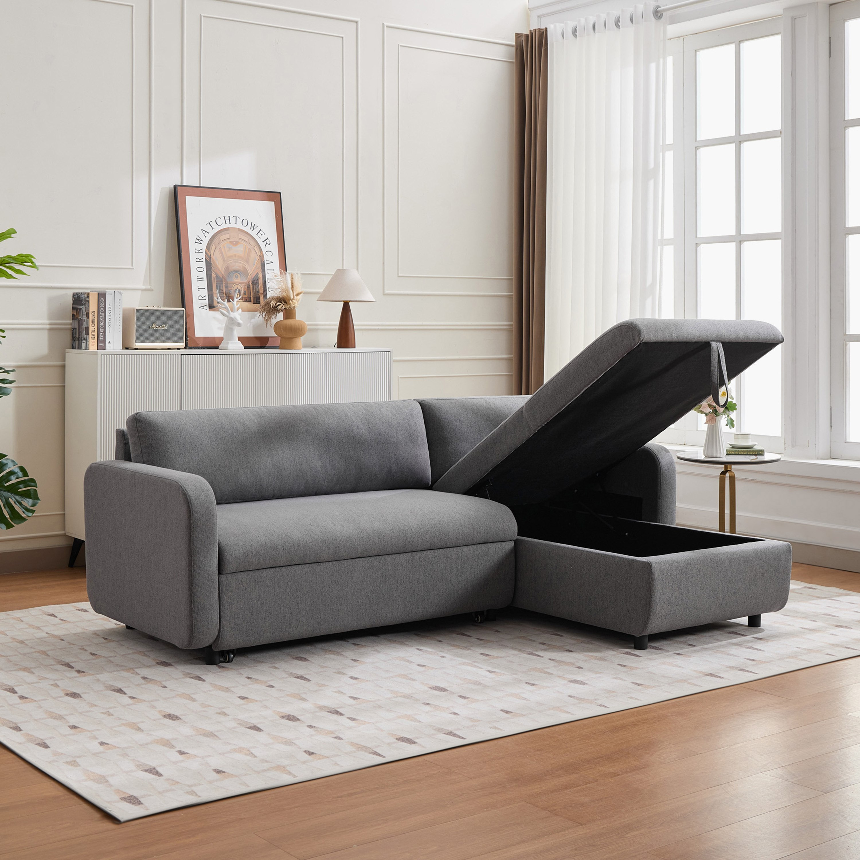 Rivano 3-Seater Reversible Fabric Corner Sofa Bed with Storage-hbxfurniture-sofasandarmchairs-sofabeds-image-4