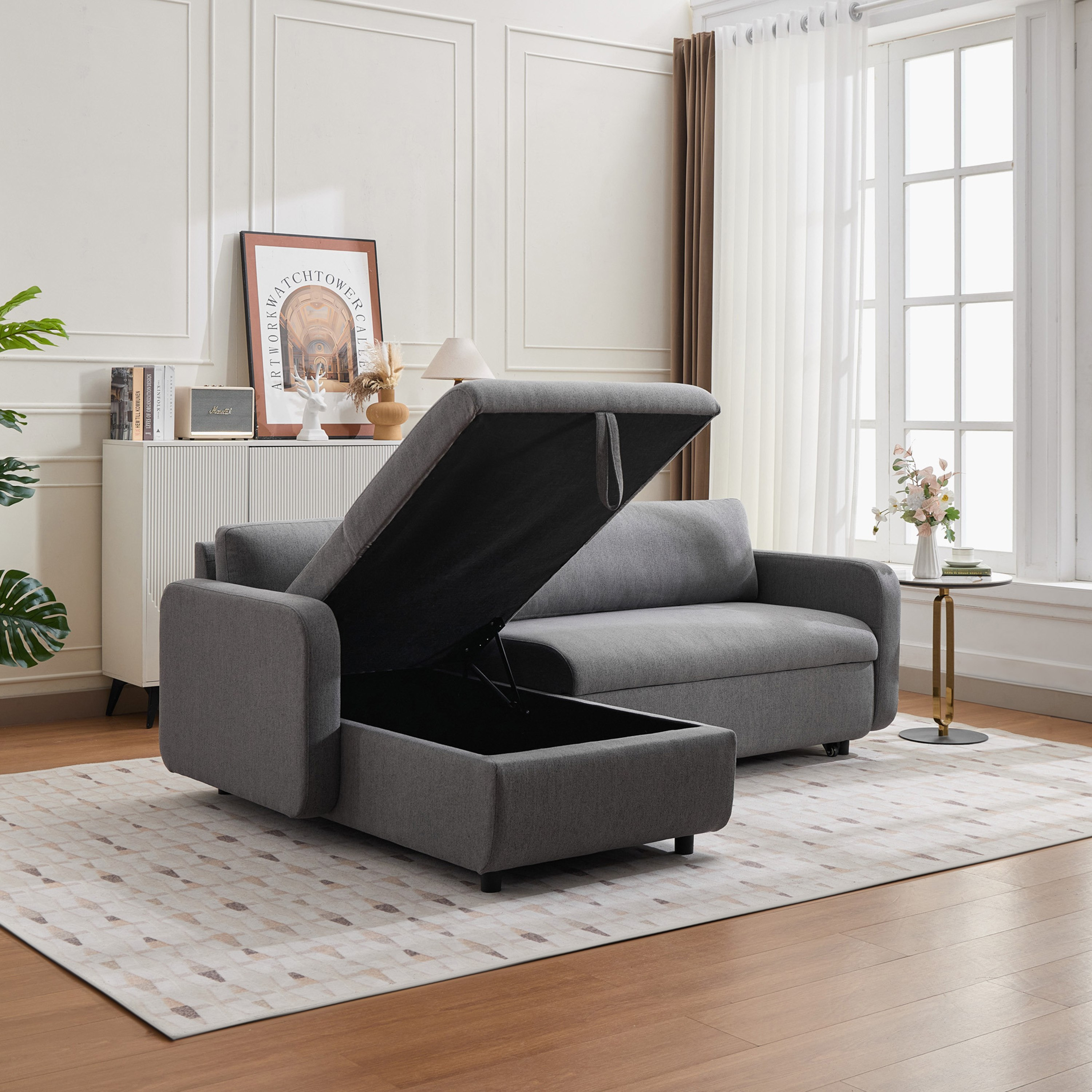 Rivano 3-Seater Reversible Fabric Corner Sofa Bed with Storage-hbxfurniture-sofasandarmchairs-sofabeds-image-5