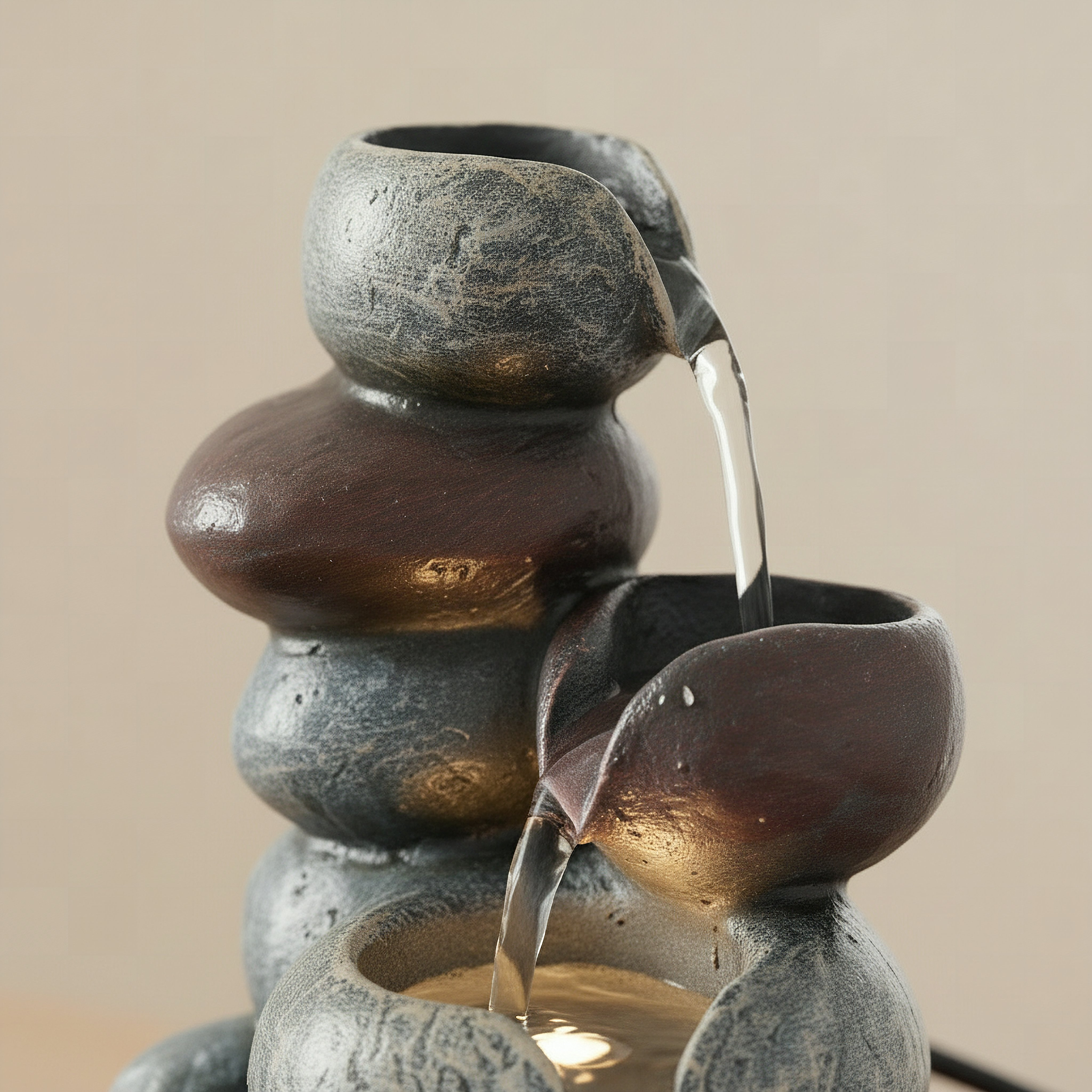 Cascadia Kyoto Mini Pebble Fountain - 13x13x18 cm-hbxhomeware-hbxdecorandfurnishings-image-3