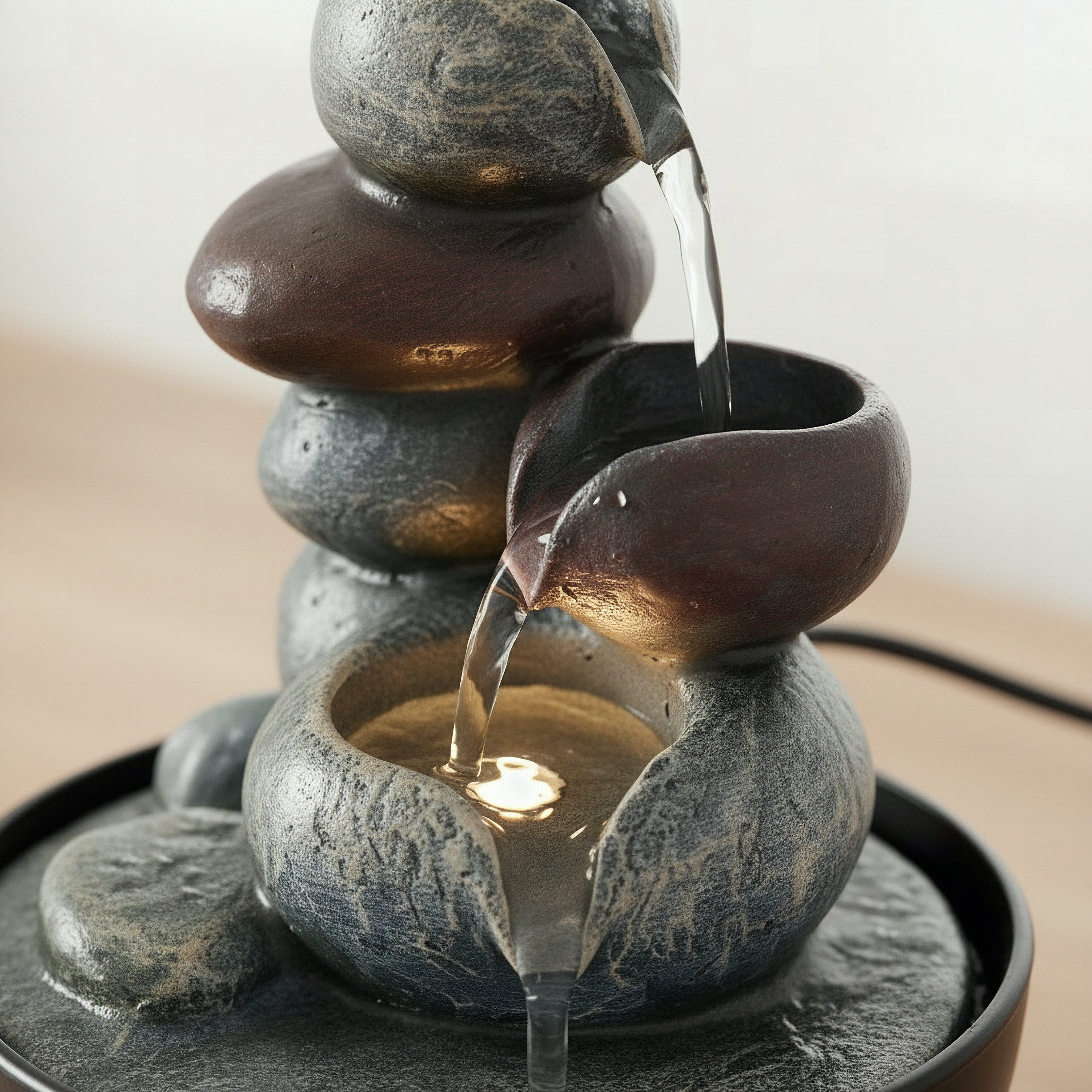 Cascadia Kyoto Mini Pebble Fountain - 13x13x18 cm-hbxhomeware-hbxdecorandfurnishings-image-4