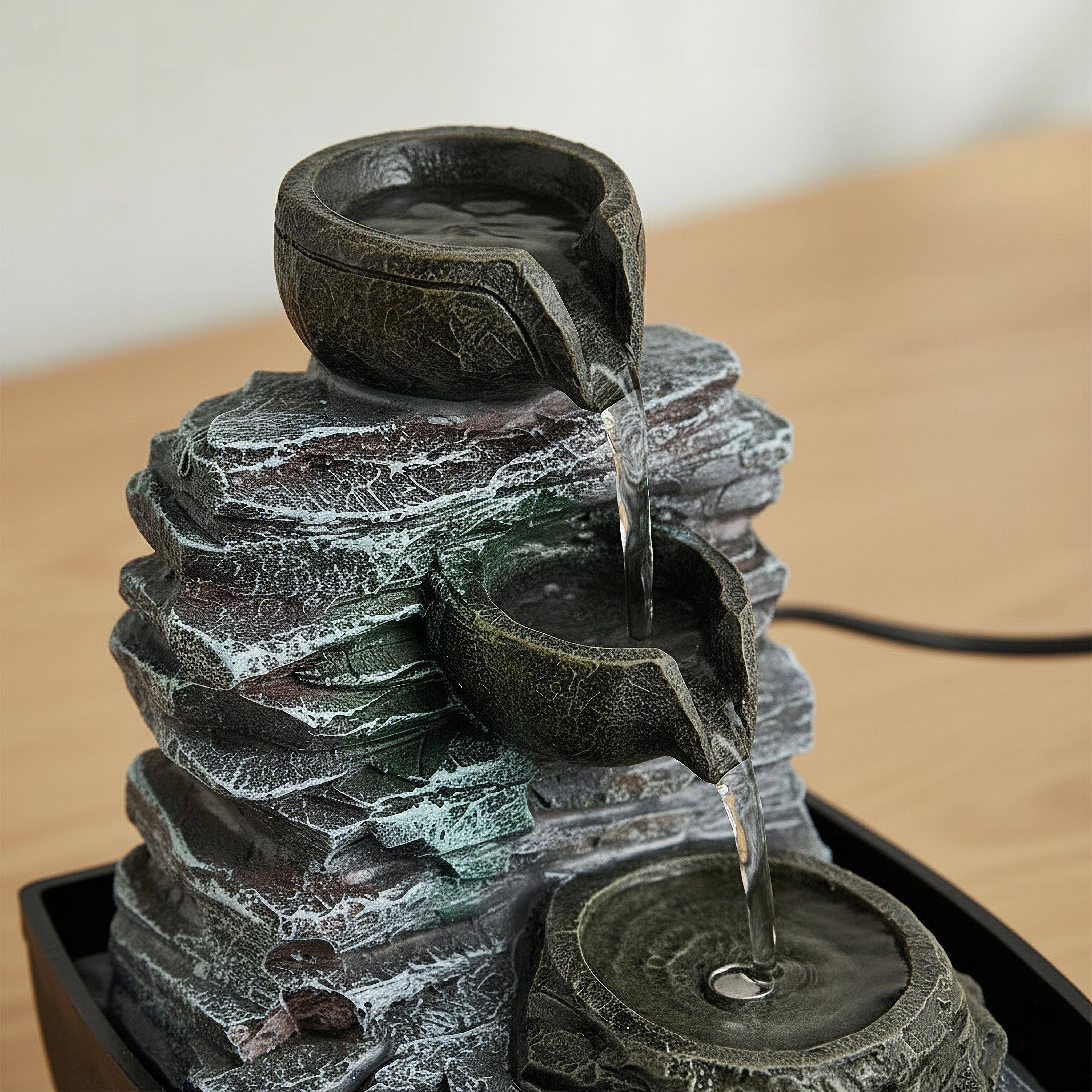 Cascadia Kyoto Mini Cascading Rock Fountain - 13x12x18 cm-hbxhomeware-hbxdecorandfurnishings-image-4