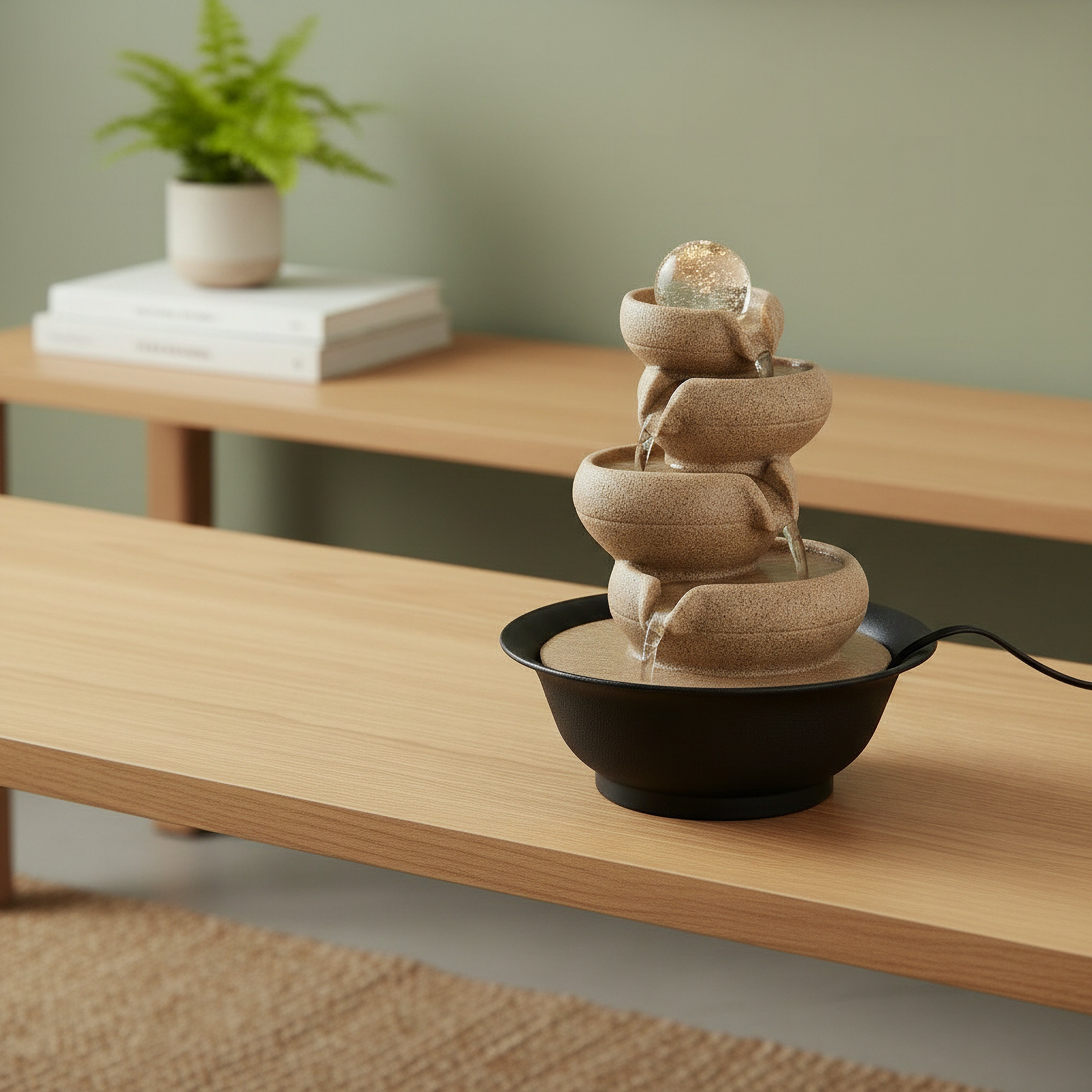 Belen Modern Fountain with Rolling Ball and LED Light - 21x21x26 cm-hbxhomeware-hbxdecorandfurnishings-image-5