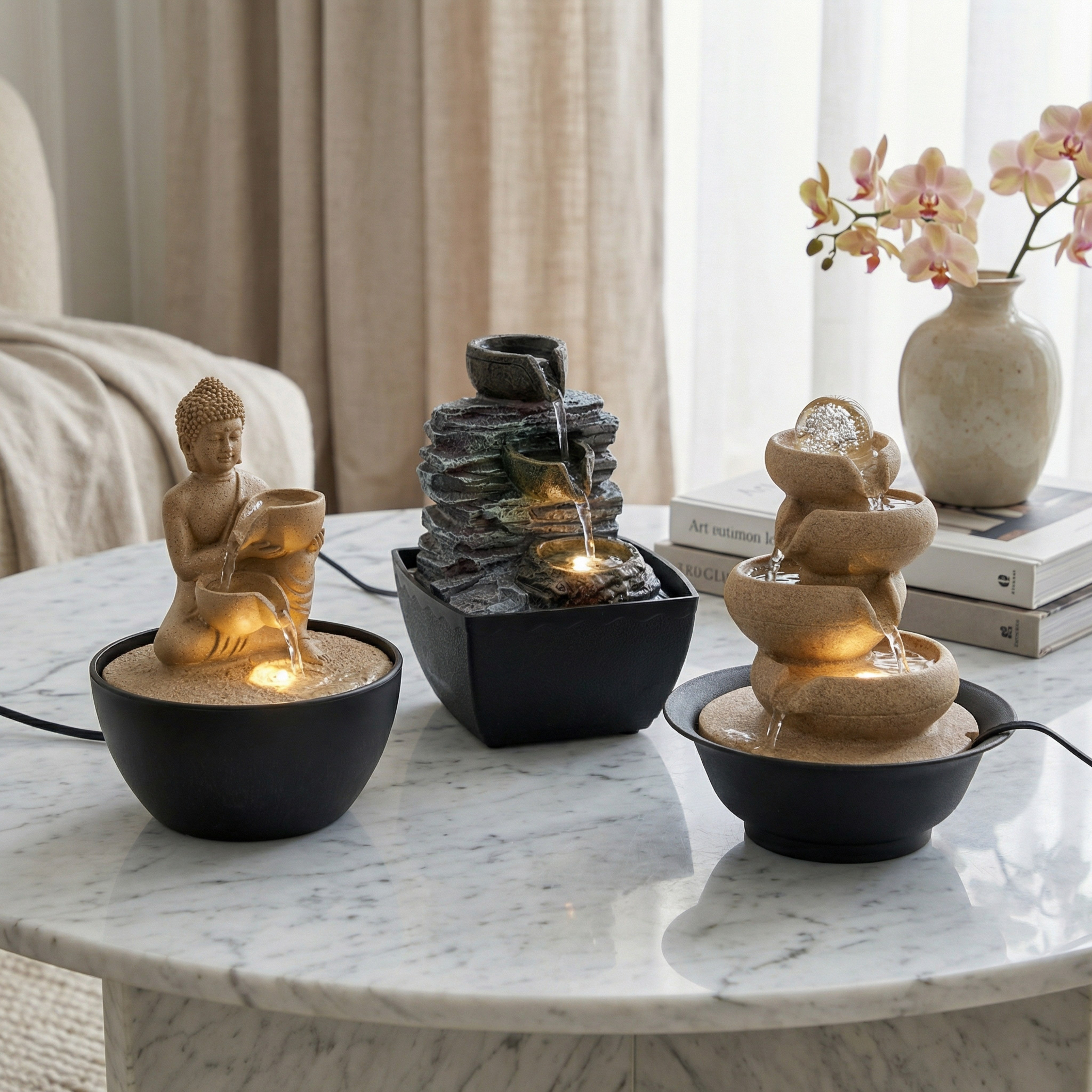 Belen Modern Fountain with Rolling Ball and LED Light - 21x21x26 cm-hbxhomeware-hbxdecorandfurnishings-image-6