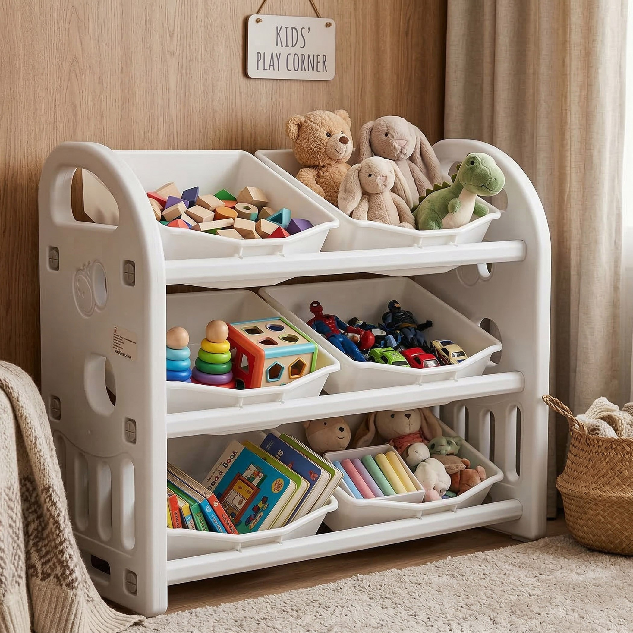 Iris Delta 3-Tier Toy Organiser with 6 Boxes-hbxhomeware-kidsessentials-kidsorganiser-image-1