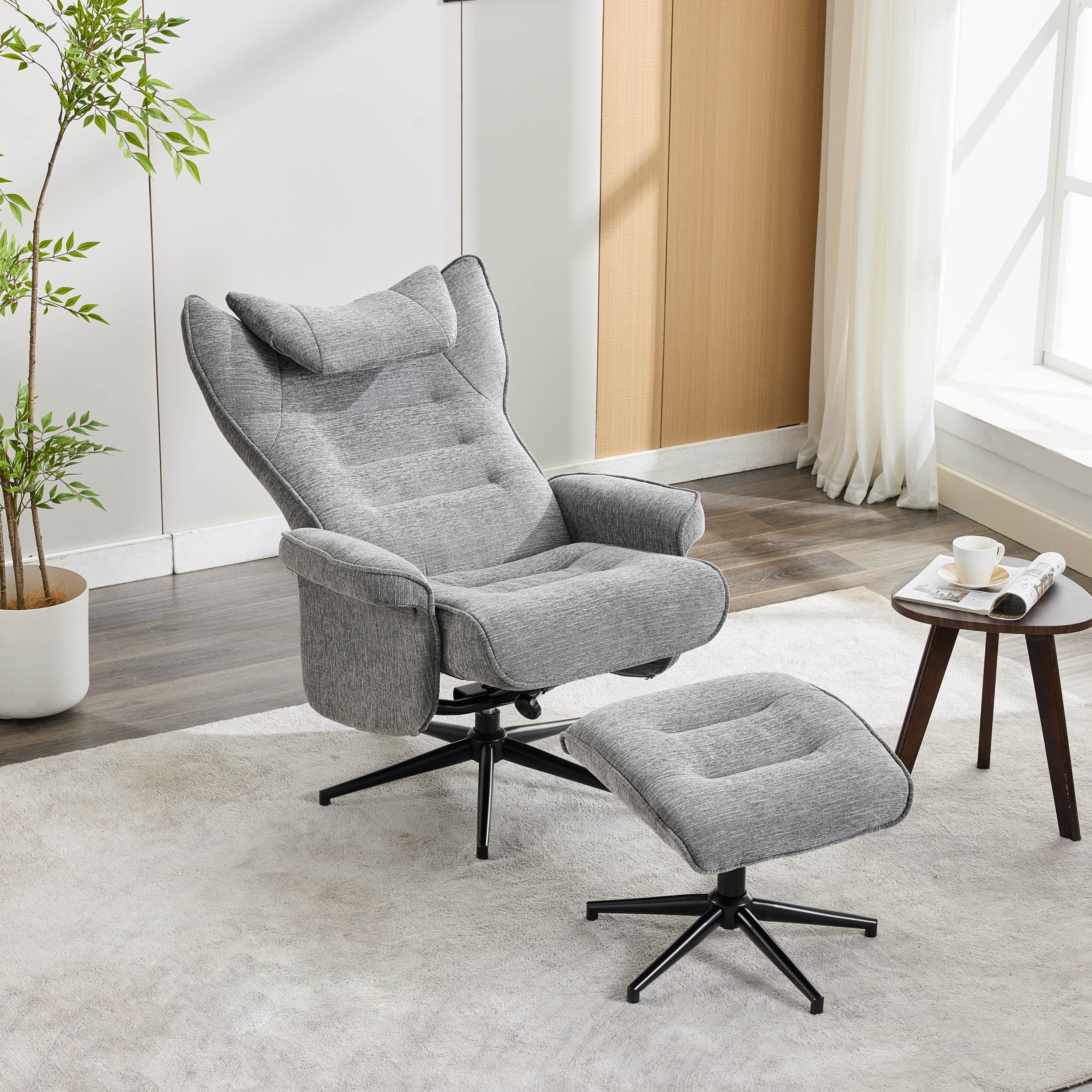 Movo Afton Fabric Swivel Armchair with Stool-hbxlivingroom-sofasandarmchairs-easychairs-image-5