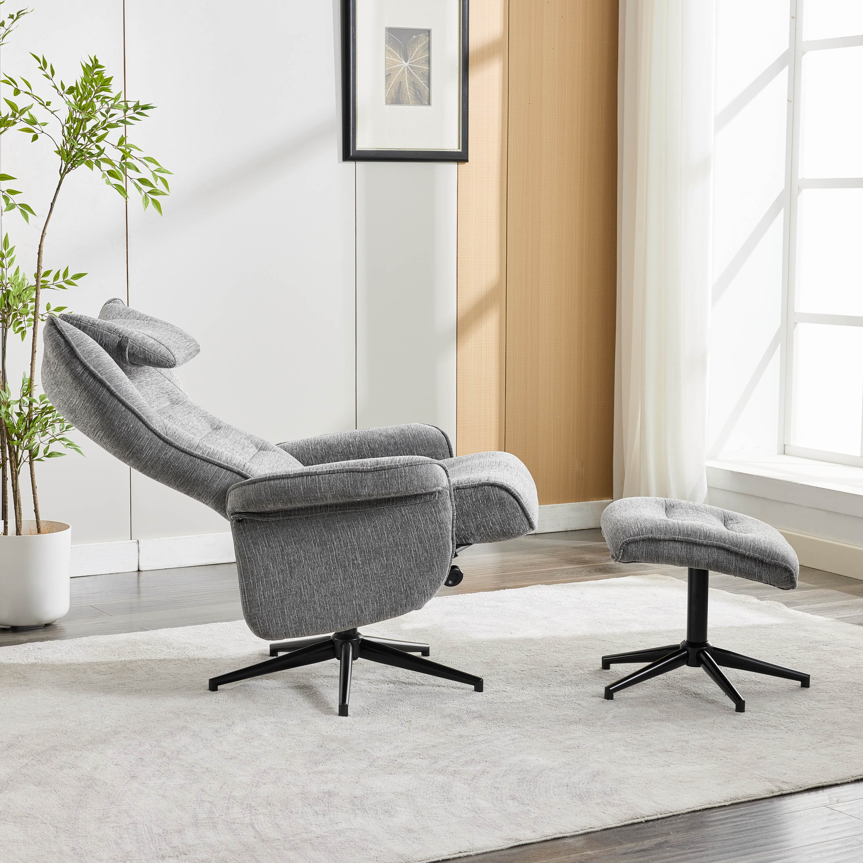 Movo Afton Fabric Swivel Armchair with Stool-hbxlivingroom-sofasandarmchairs-easychairs-image-7