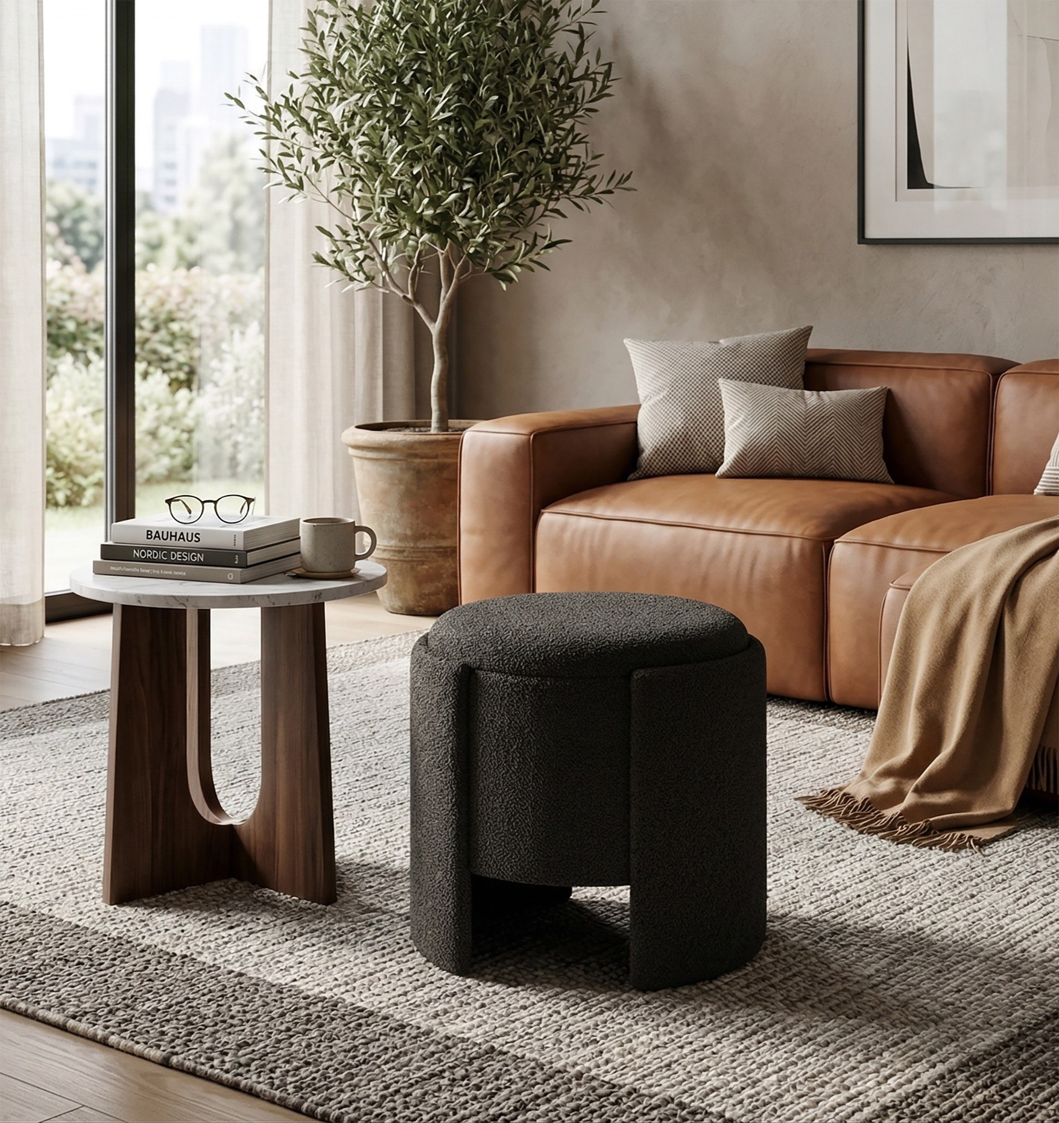 Vault Fabric Ottoman with Storage-hbxlivingroom-sofasandarmchairs-ottomansandfootstools-image-1