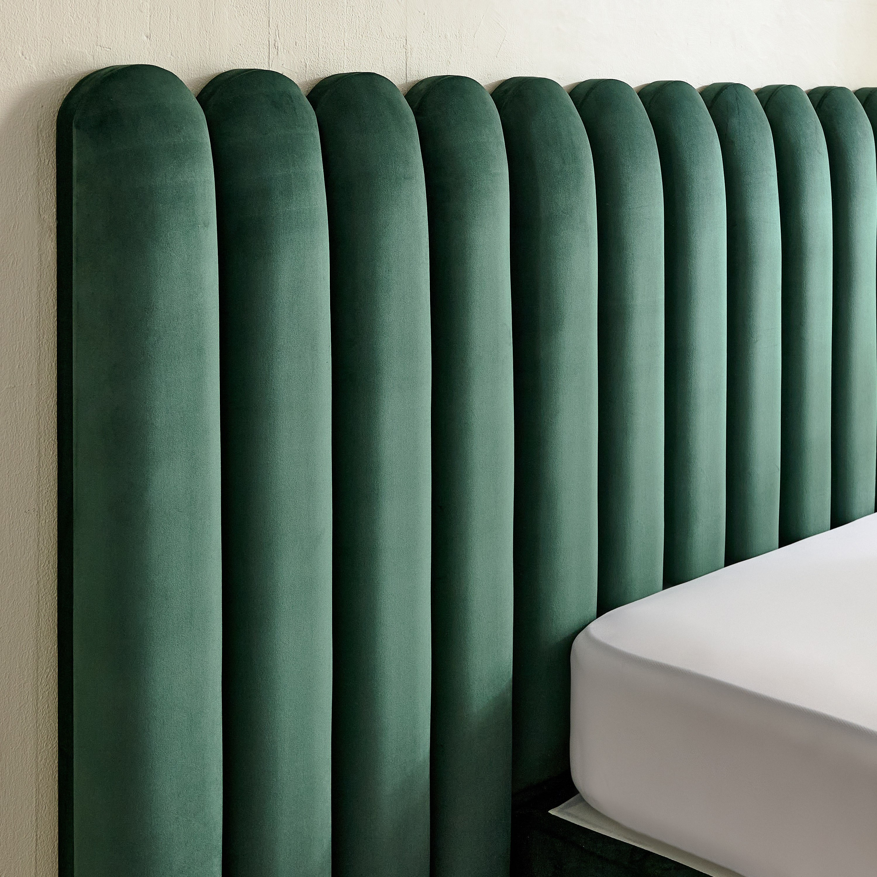 Curvy Brooks Extended Headboard Queen Upholstered Bed - 160x200 cm-hbxbedroom-bedsandbedsets-beds-queen-image-4