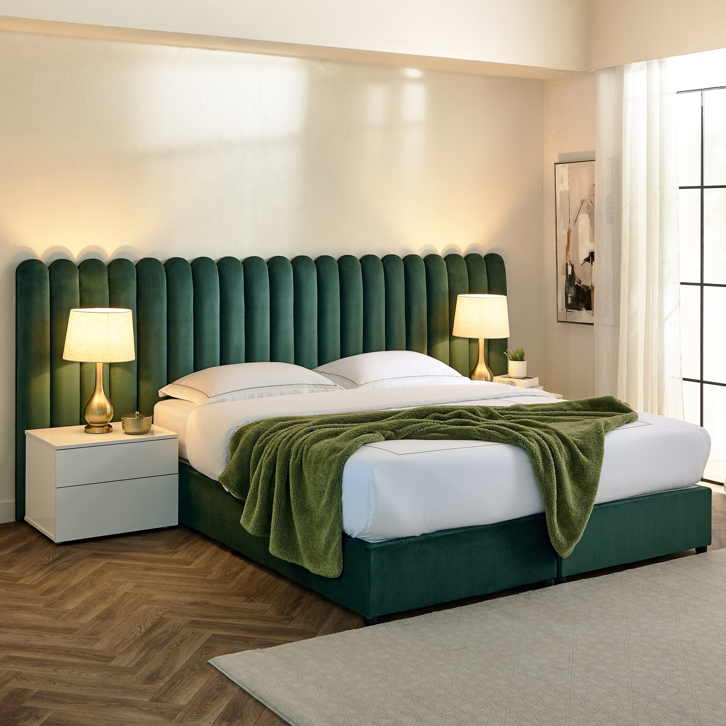 Curvy Brooks Extended Headboard King Upholstered Bed - 180x200 cm-PROMO_HB_UAE_HBX10_250526-image-9
