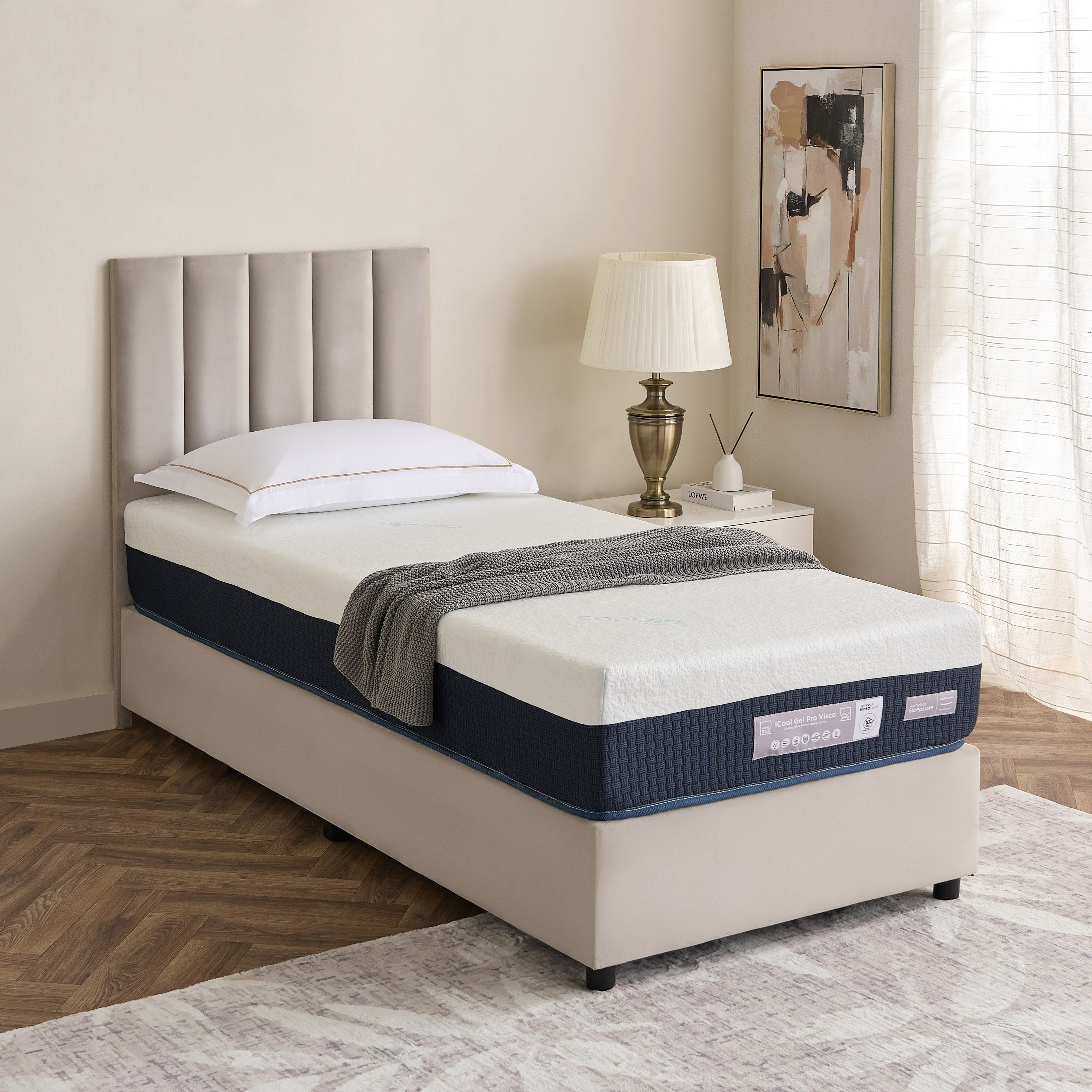iSleep Luxe iCool Gel Pro Visco Memory Foam Medium Soft Pocket Spring Single Mattress - 90x190x25 cm-hbxfurniture-bedroom-mattresses-single-image-10