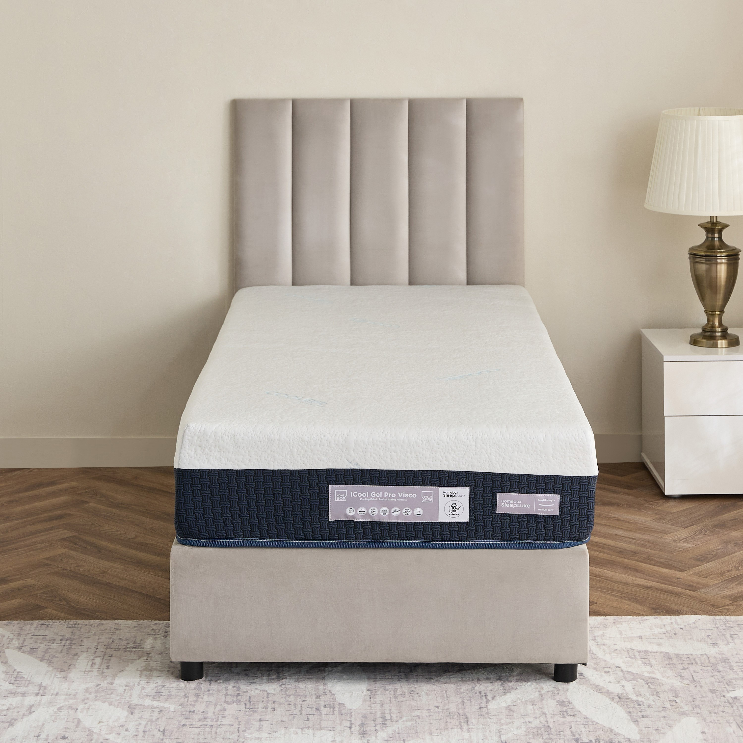 iSleep Luxe iCool Gel Pro Visco Memory Foam Medium Soft Pocket Spring Single Mattress - 90x190x25 cm-hbxfurniture-bedroom-mattresses-single-image-5
