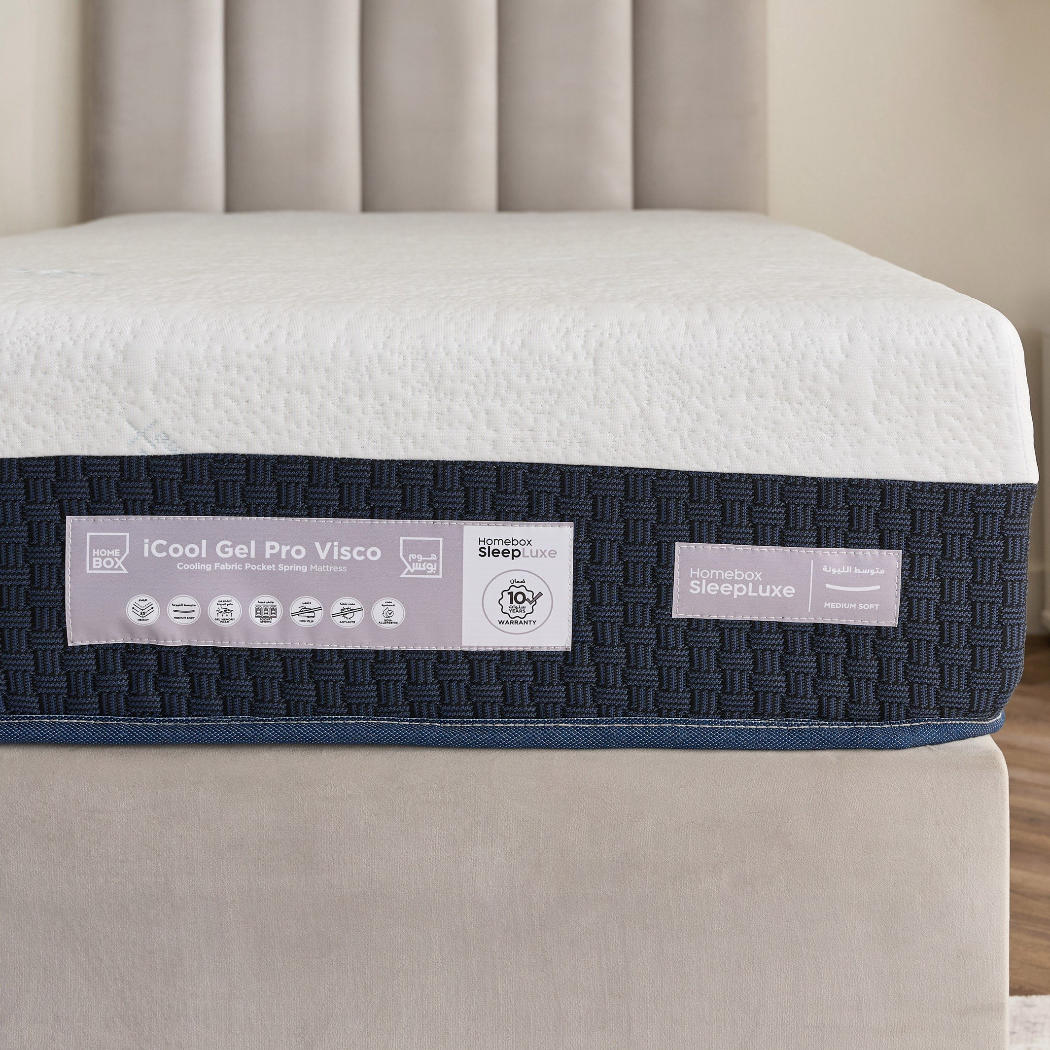 iSleep Luxe iCool Gel Pro Visco Memory Foam Medium Soft Pocket Spring Single Mattress - 90x190x25 cm-hbxfurniture-bedroom-mattresses-single-image-7