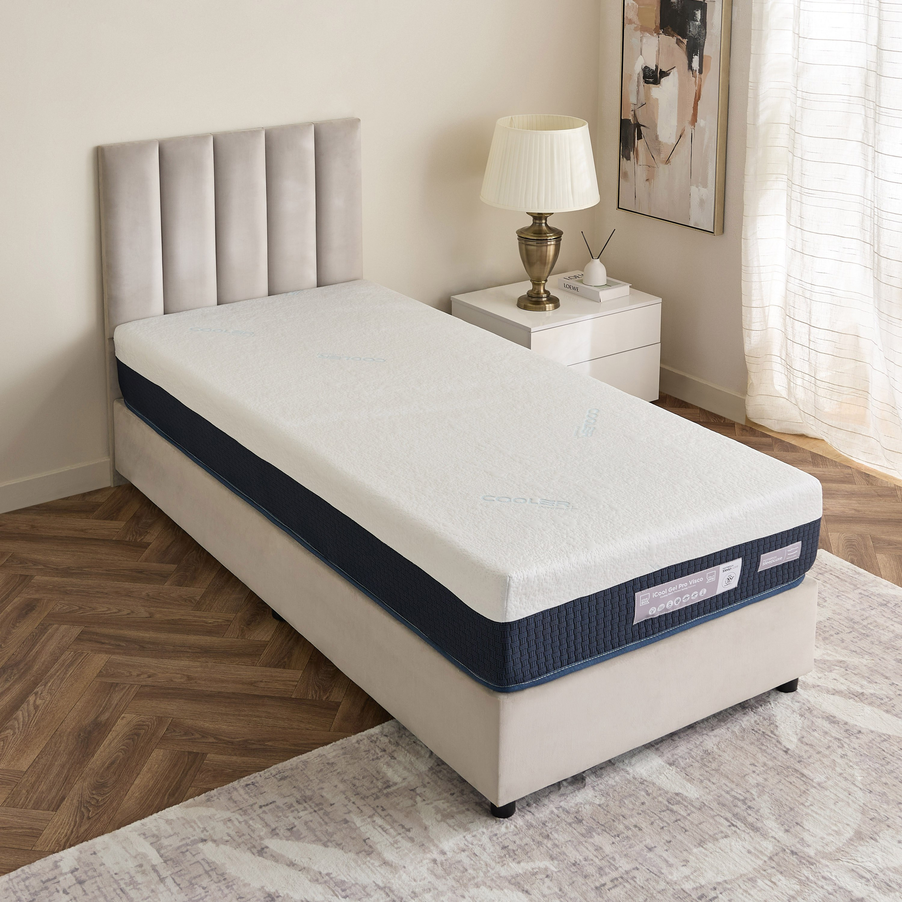 iSleep Luxe iCool Gel Pro Visco Memory Foam Medium Soft Pocket Spring Mattress - 90x200x25 cm-hbxfurniture-bedroom-mattresses-single-image-2