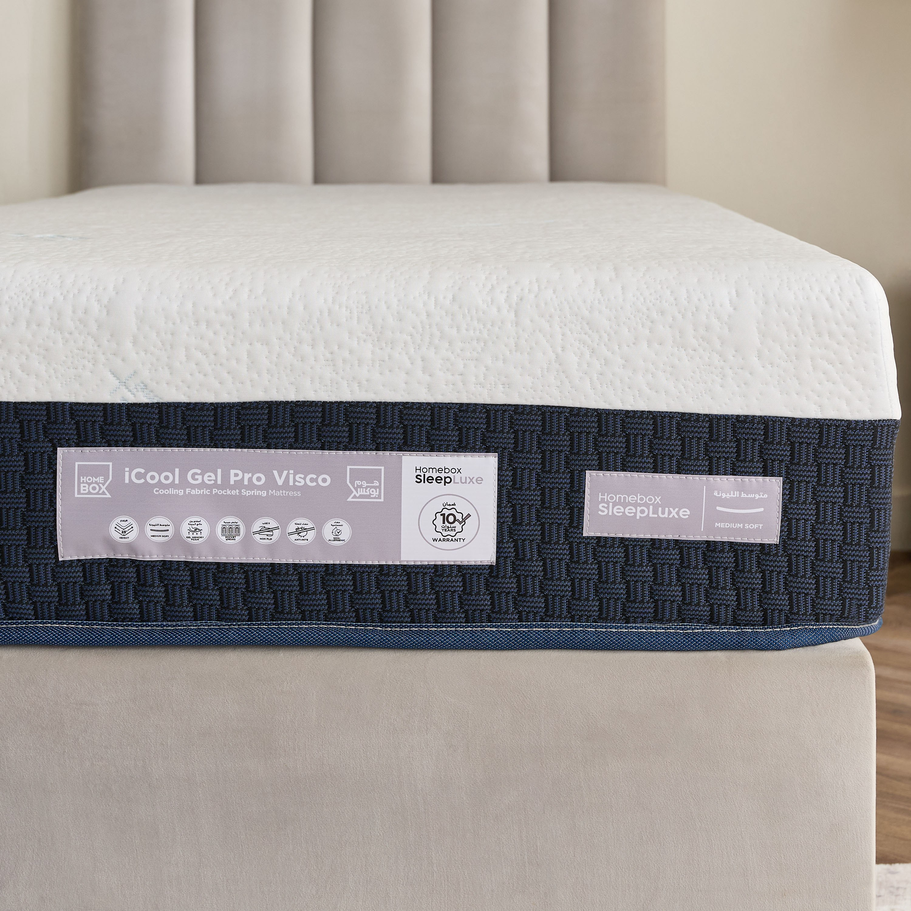 iSleep Luxe iCool Gel Pro Visco Memory Foam Medium Soft Pocket Spring Mattress - 90x200x25 cm-hbxfurniture-bedroom-mattresses-single-image-5