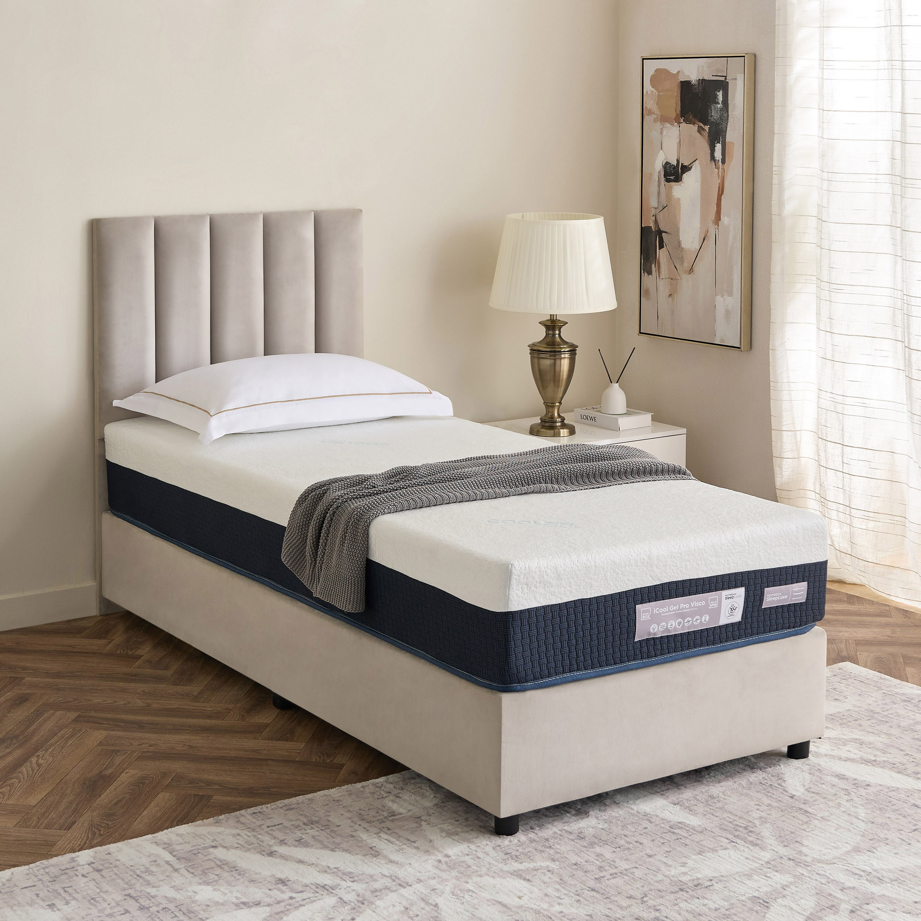 iSleep Luxe iCool Gel Pro Visco Memory Foam Medium Soft Pocket Spring Mattress - 90x200x25 cm-hbxfurniture-bedroom-mattresses-single-image-8
