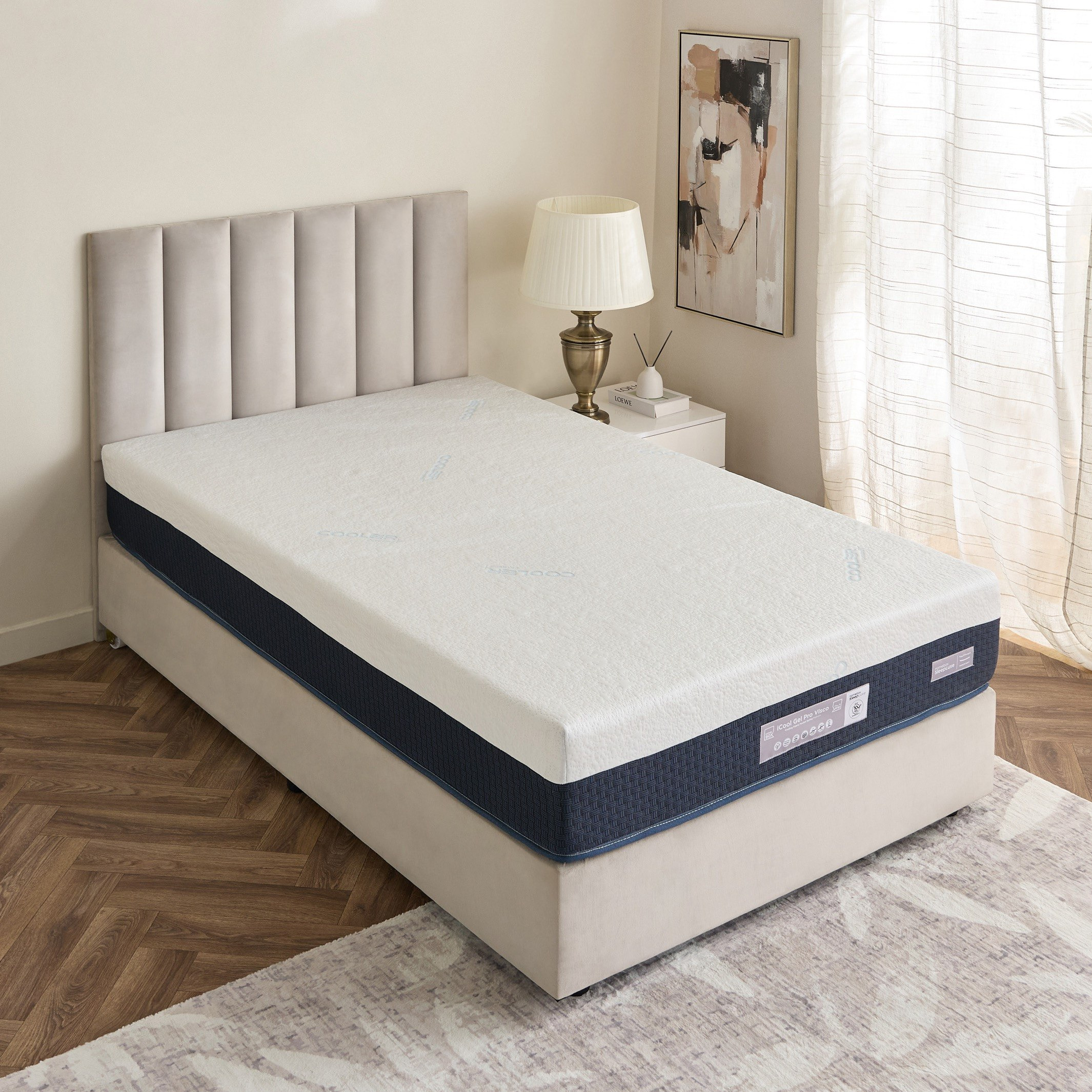 iSleep Luxe iCool Gel Pro Visco Memory Foam Medium Soft Pocket Spring Twin Mattress - 120x200x25 cm-hbxfurniture-mattresses-twin-image-2