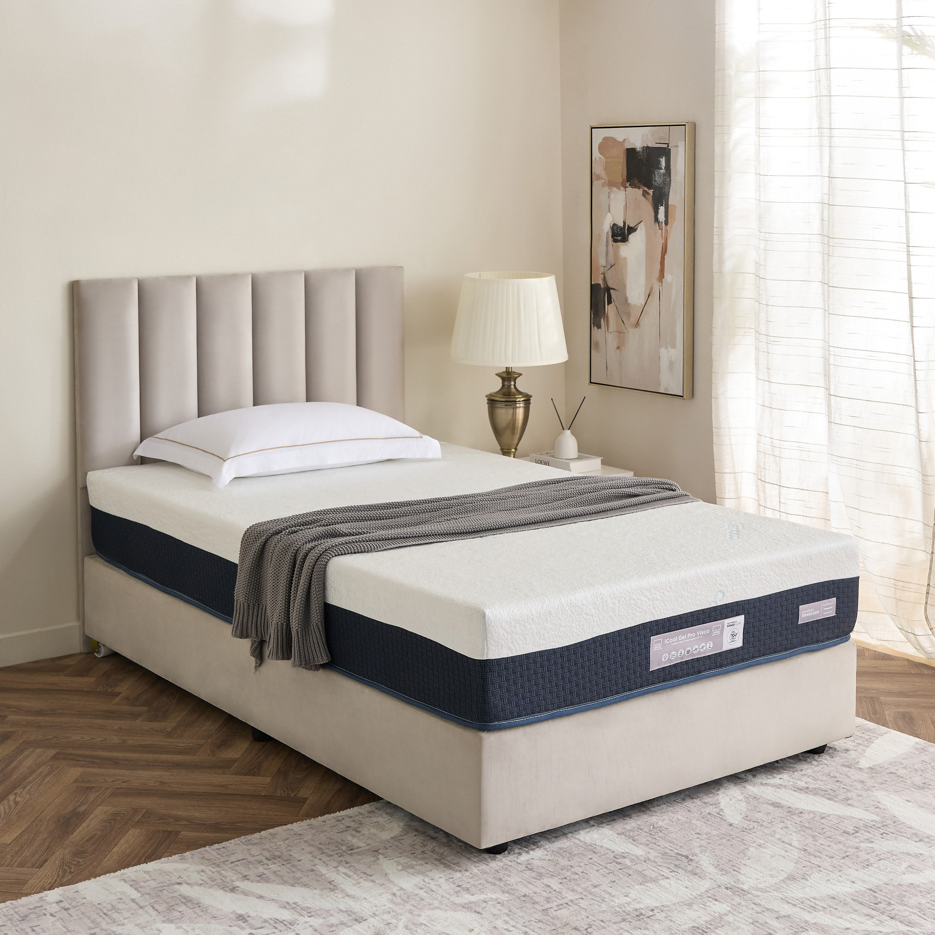 iSleep Luxe iCool Gel Pro Visco Memory Foam Medium Soft Pocket Spring Queen Mattress - 140x200x25 cm-hbxbedroom-mattresses-queen-image-10