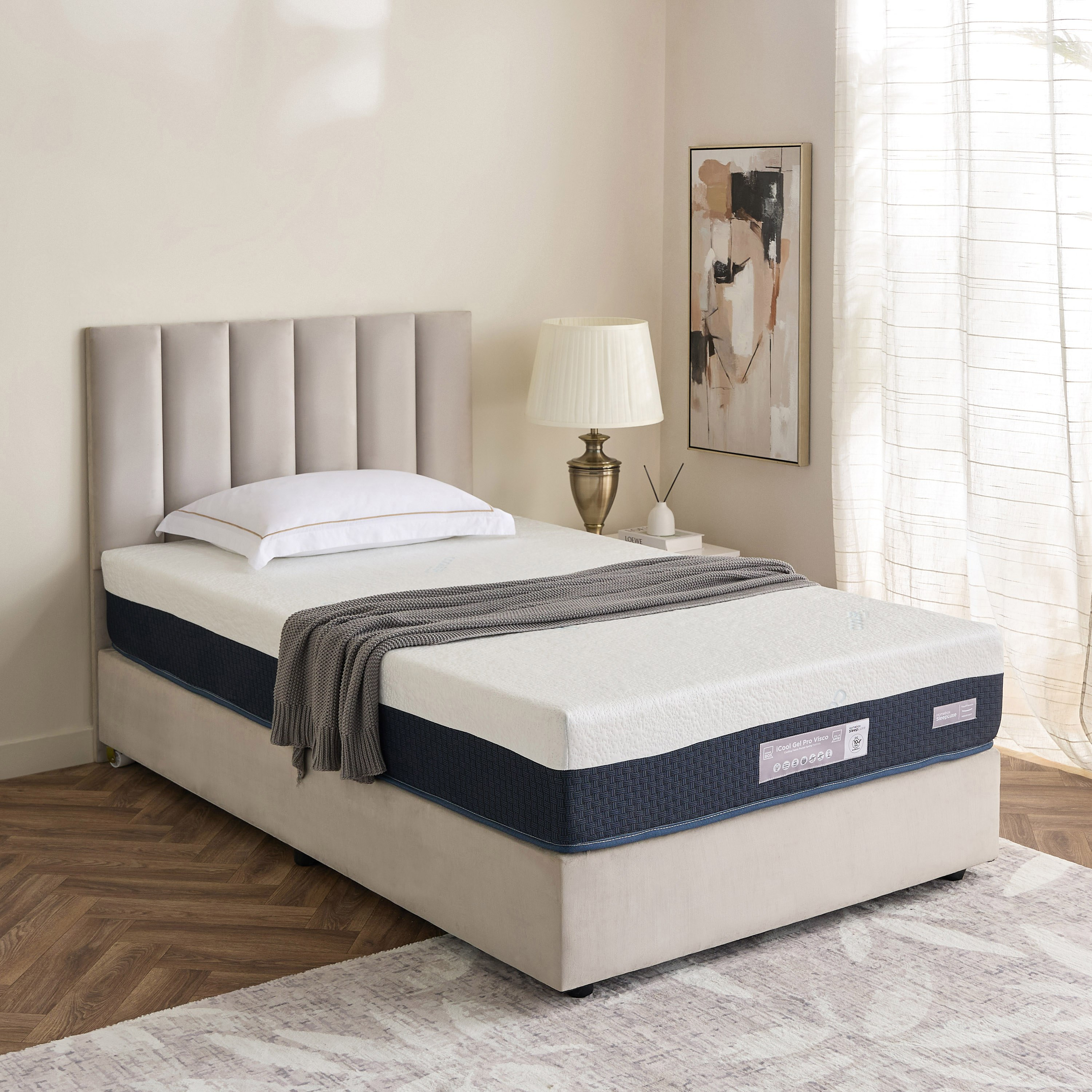 iSleep Luxe iCool Gel Pro Visco Memory Foam Medium Soft Pocket Spring Queen Mattress - 150x200x25 cm-hbxbedroom-mattresses-queen-image-10