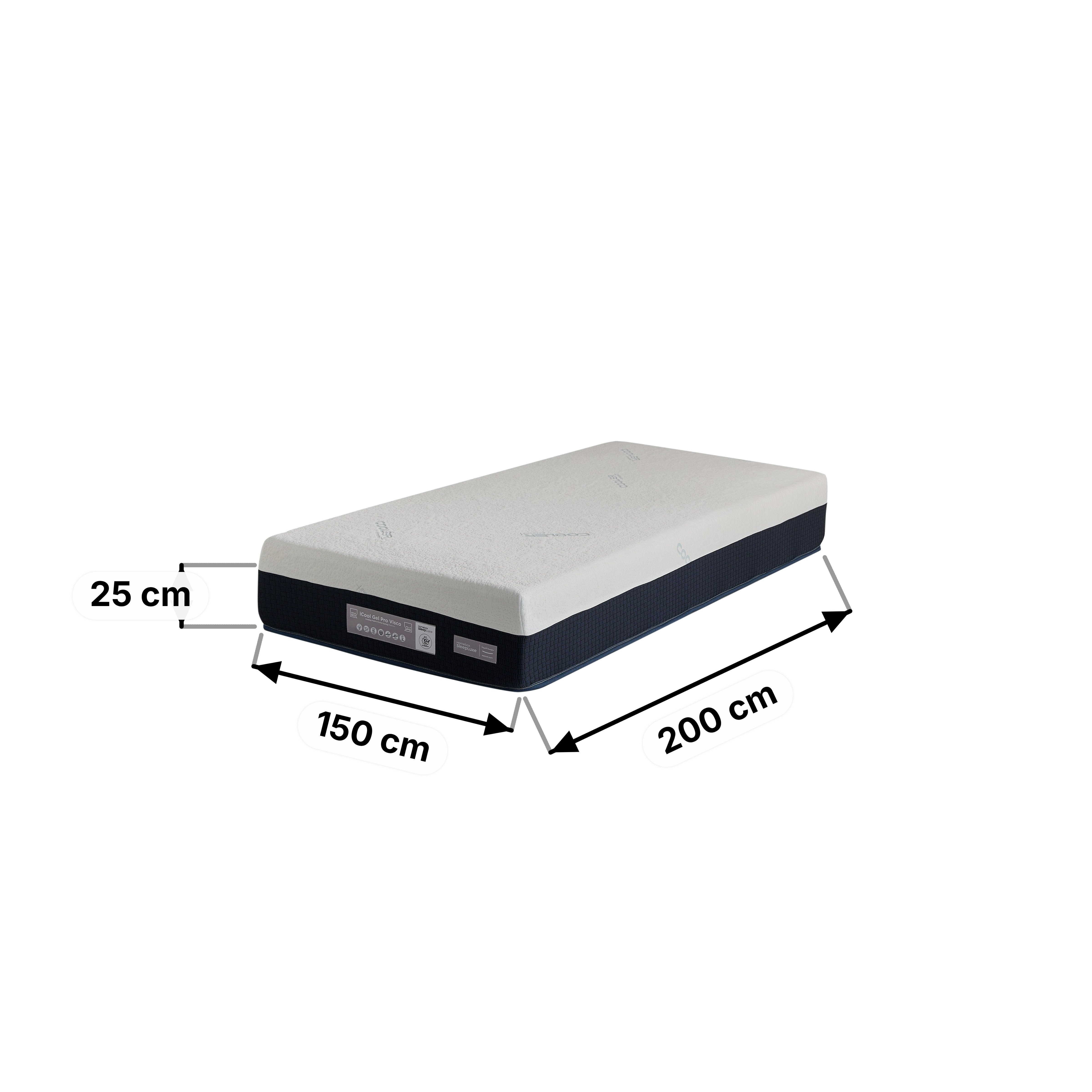 iSleep Luxe iCool Gel Pro Visco Memory Foam Medium Soft Pocket Spring Queen Mattress - 150x200x25 cm-hbxbedroom-mattresses-queen-image-12