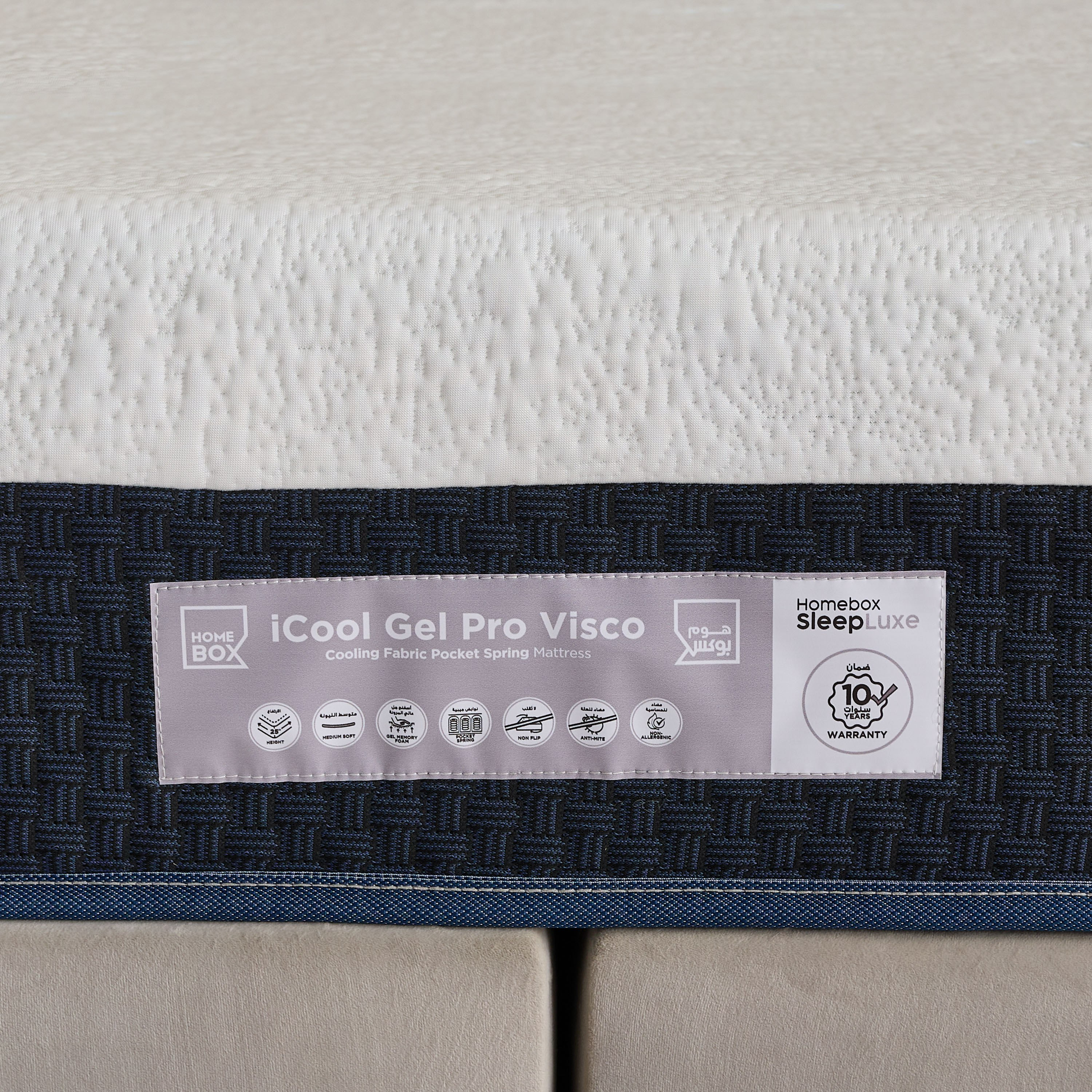 iSleep Luxe iCool Gel Pro Visco Memory Foam Medium Soft Pocket Spring King Mattress - 180x200x25 cm-hbxfurniture-mattresses-king-image-8