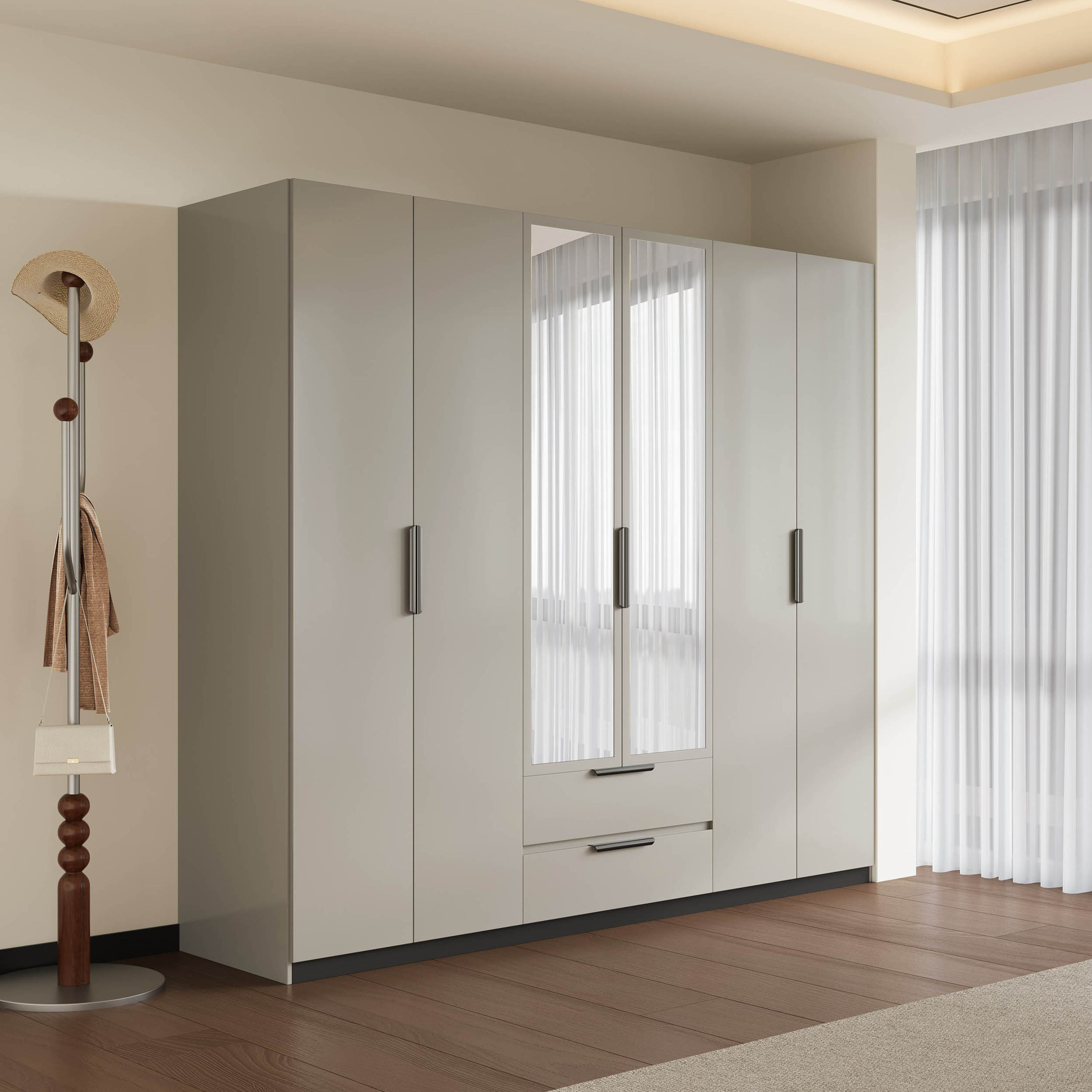 خزانة 6 أبواب ودرجين مع 2 مرآة من لينتون-hbxfurniture-wardrobes-image-3