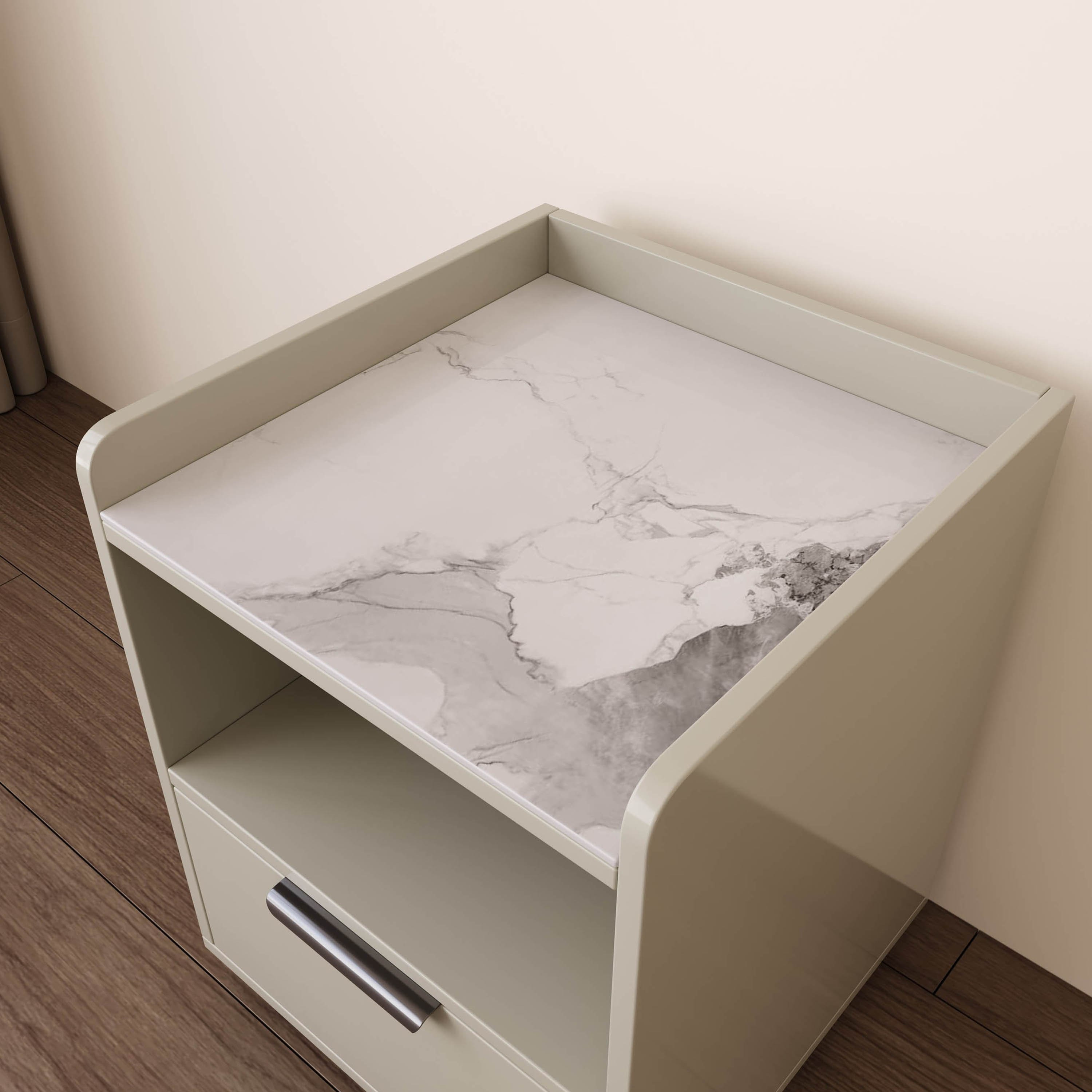 طقم غرفة نوم كينج منجد بسطح حجر ملبد 5 قطع من لينتون - 180x200 سم-hbxbedroom-bedsandbedsets-bedroomsets-king-image-5