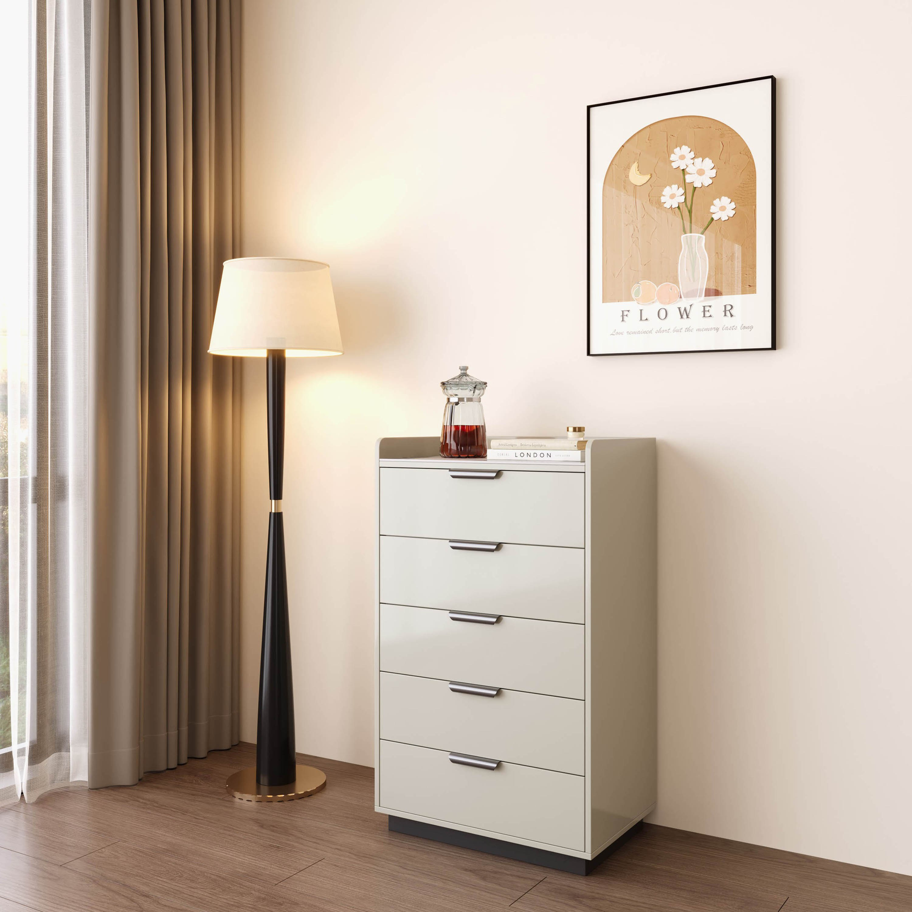 Linton Sintered Stone Top Chest of 5-Drawers-hbxfurniture-dressersandchests-chestofdrawers-image-3