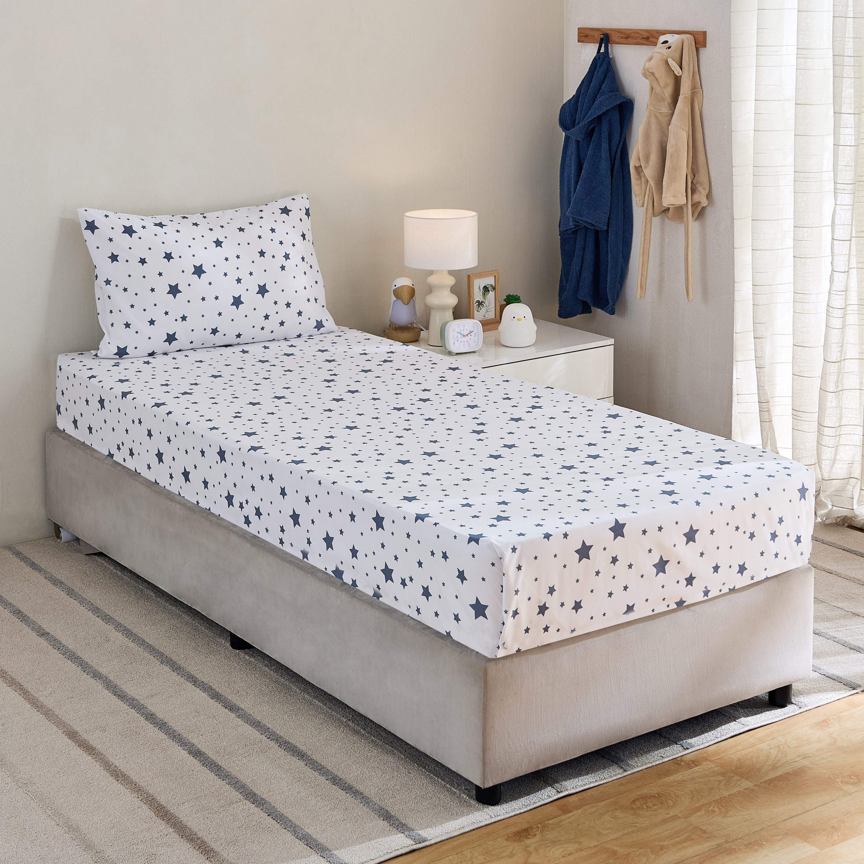 Nora Stera Microfibre Single Flat Sheet with Pillow Cover - 160x240 cm and 50x75 cm-hbxhomeware-hbxbedroom-image-3