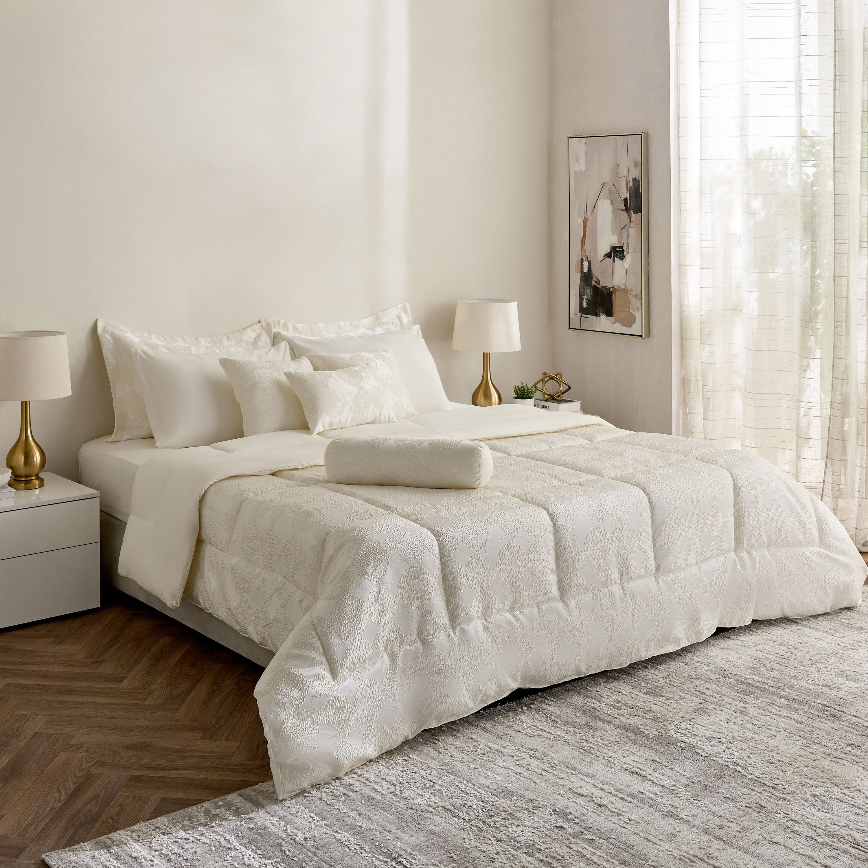 طقم لحاف جاكار سوبر كينج 10 قطع سيركل من أرتيسان ديلوكس - 240×260 سم-hbxhomeware-hbxbedroom-image-10