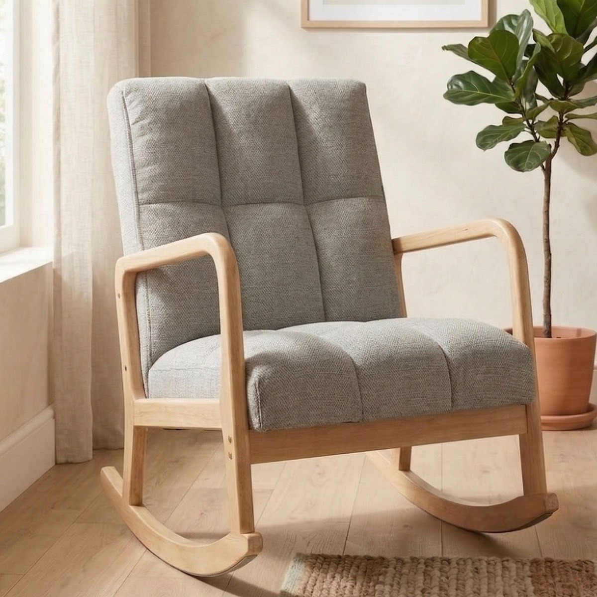 Cloud Rocker Fabric Rocking Chair-hbxlivingroom-sofasandarmchairs-easychairs-image-1