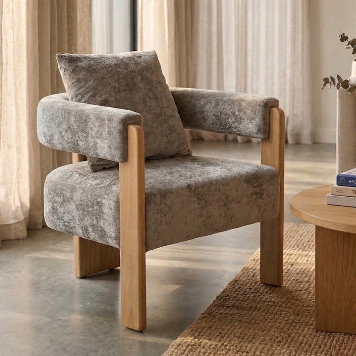 Cocoon Lounge Fabric Accent Chair-hbxlivingroom-sofasandarmchairs-easychairs-image-1