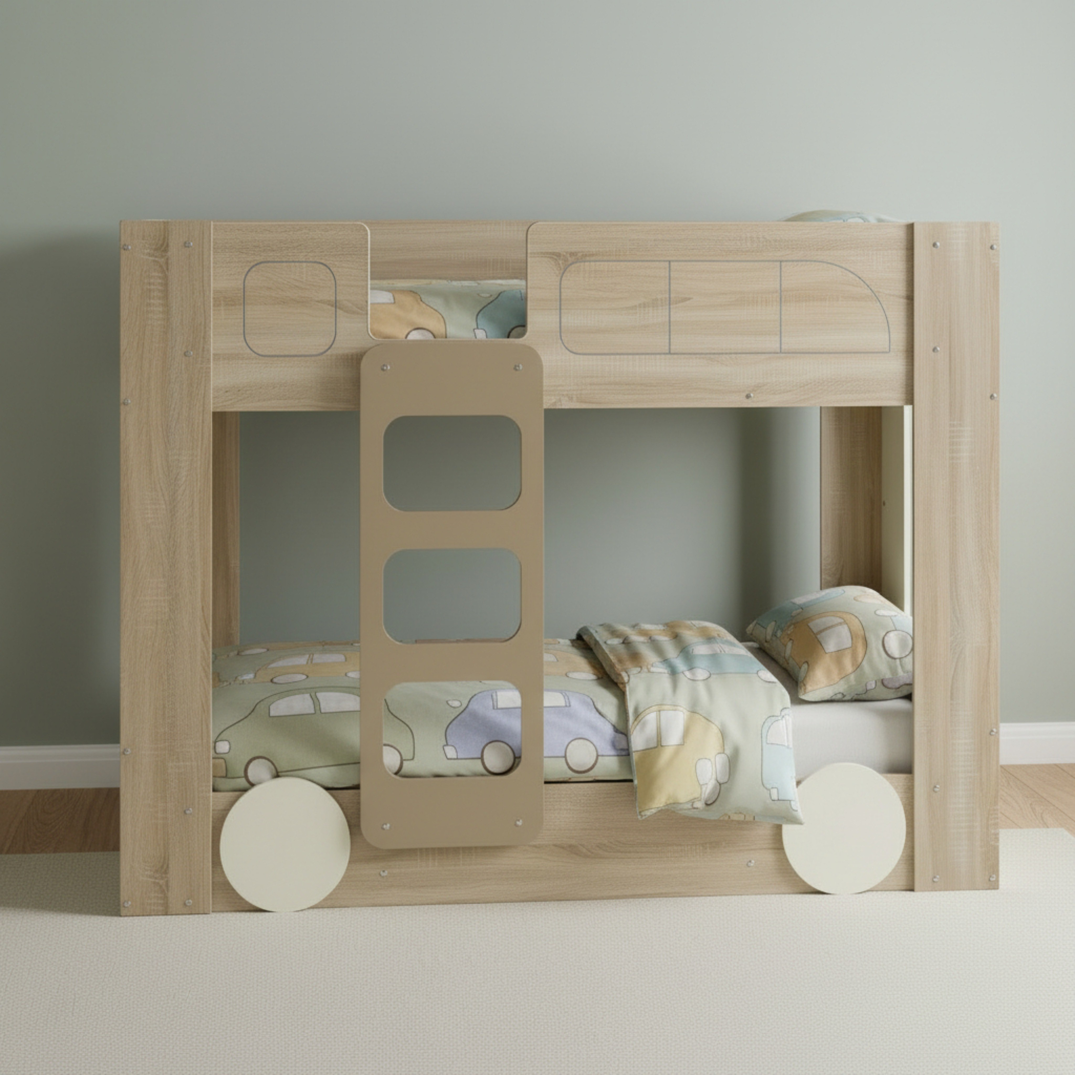Vanilla Halmstad Doubledecker Single Bunk Bed - 90x190 cm-hbxkidsandyouth-bedsandbedsets-bunkbeds-single-image-2