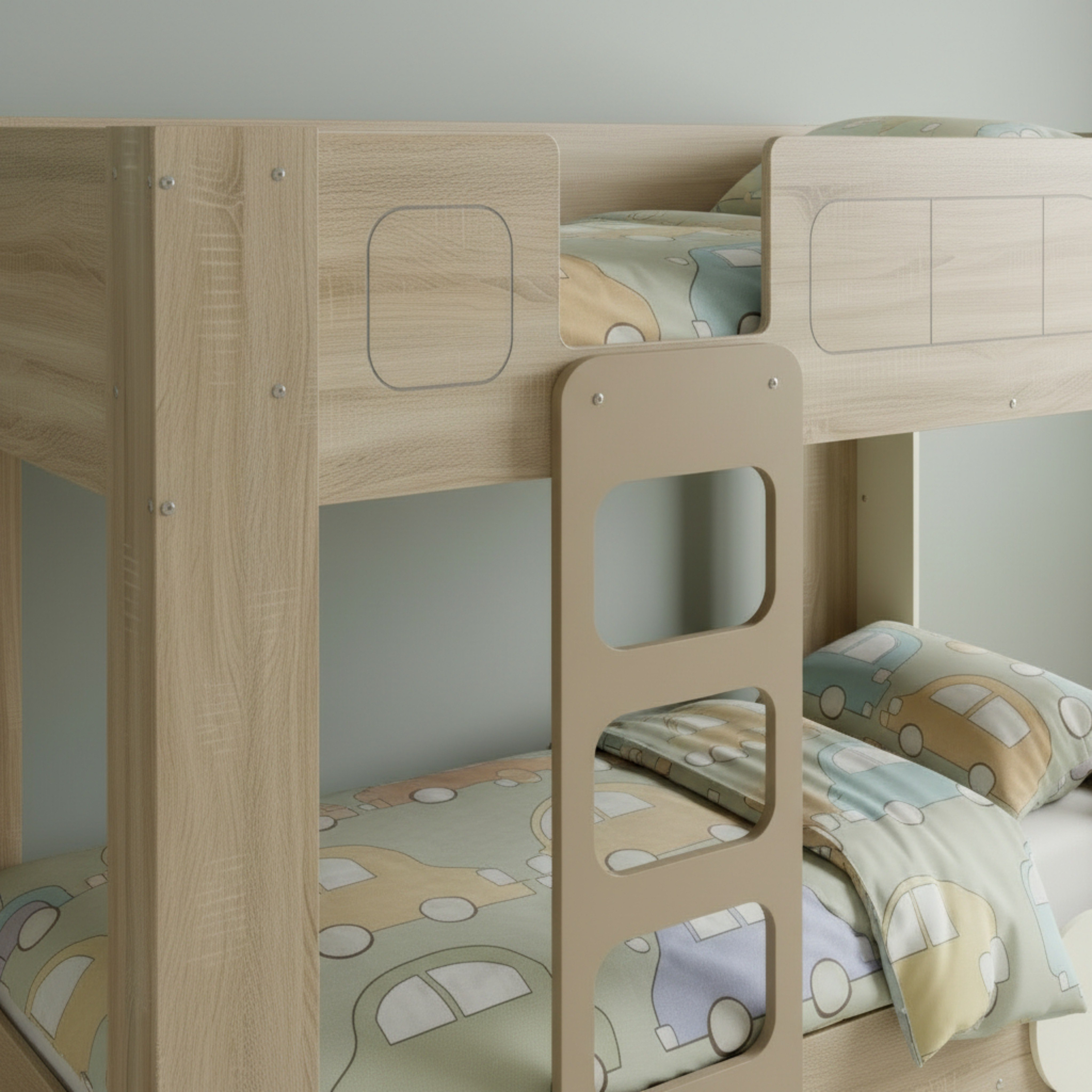 Vanilla Halmstad Doubledecker Single Bunk Bed - 90x190 cm-hbxkidsandyouth-bedsandbedsets-bunkbeds-single-image-3