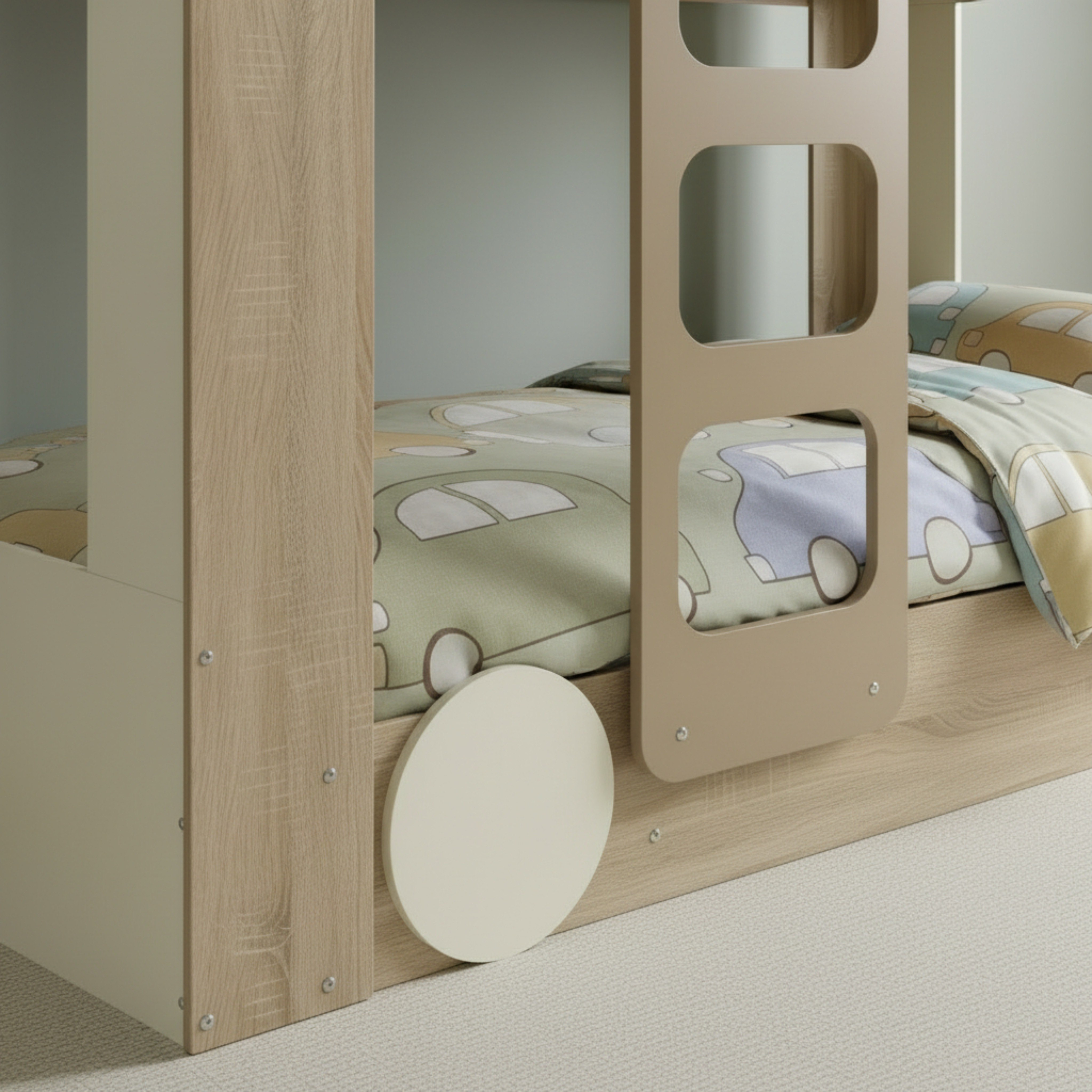 Vanilla Halmstad Doubledecker Single Bunk Bed - 90x190 cm-hbxkidsandyouth-bedsandbedsets-bunkbeds-single-image-4
