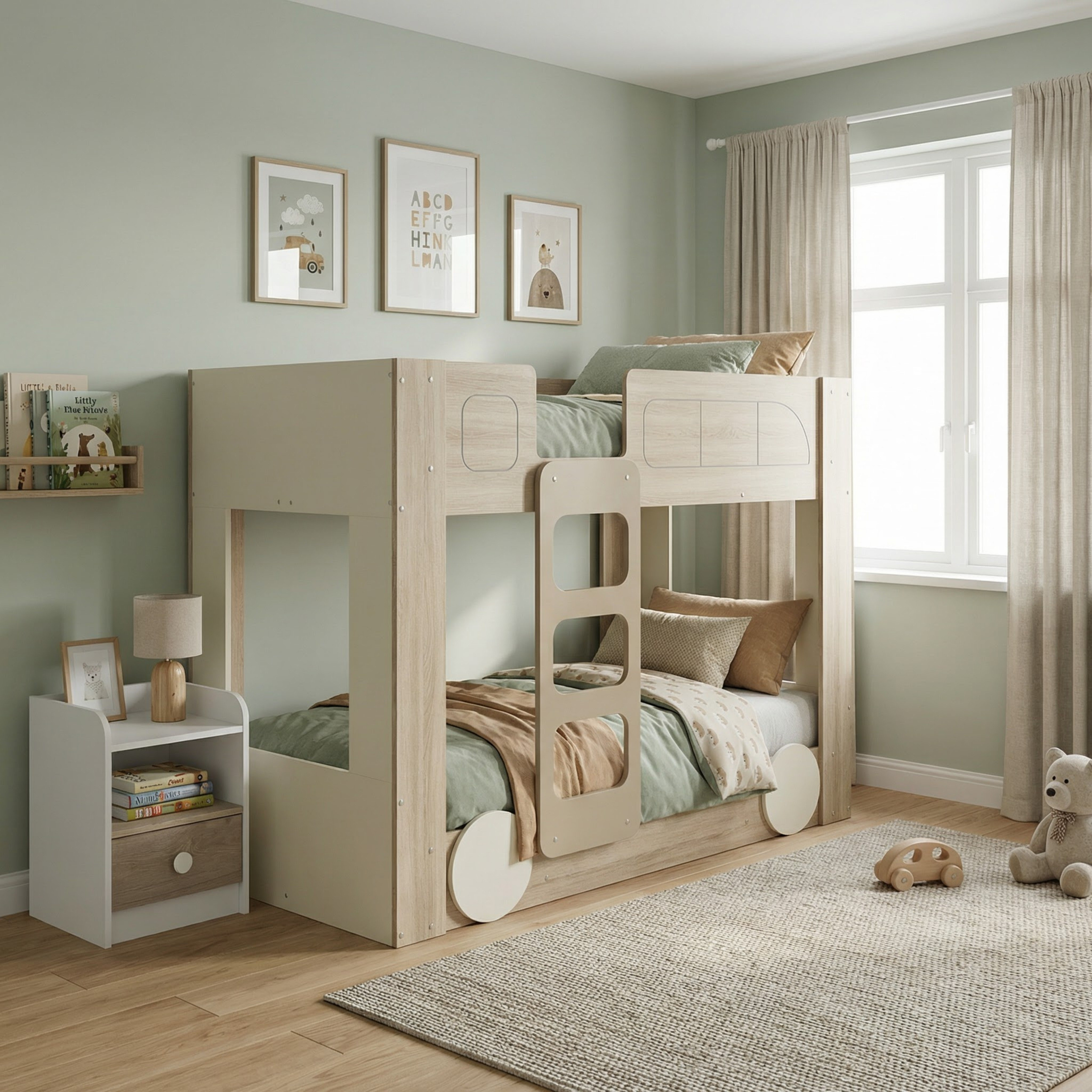 Vanilla Halmstad Doubledecker Single Bunk Bed - 90x190 cm-hbxkidsandyouth-bedsandbedsets-bunkbeds-single-image-5