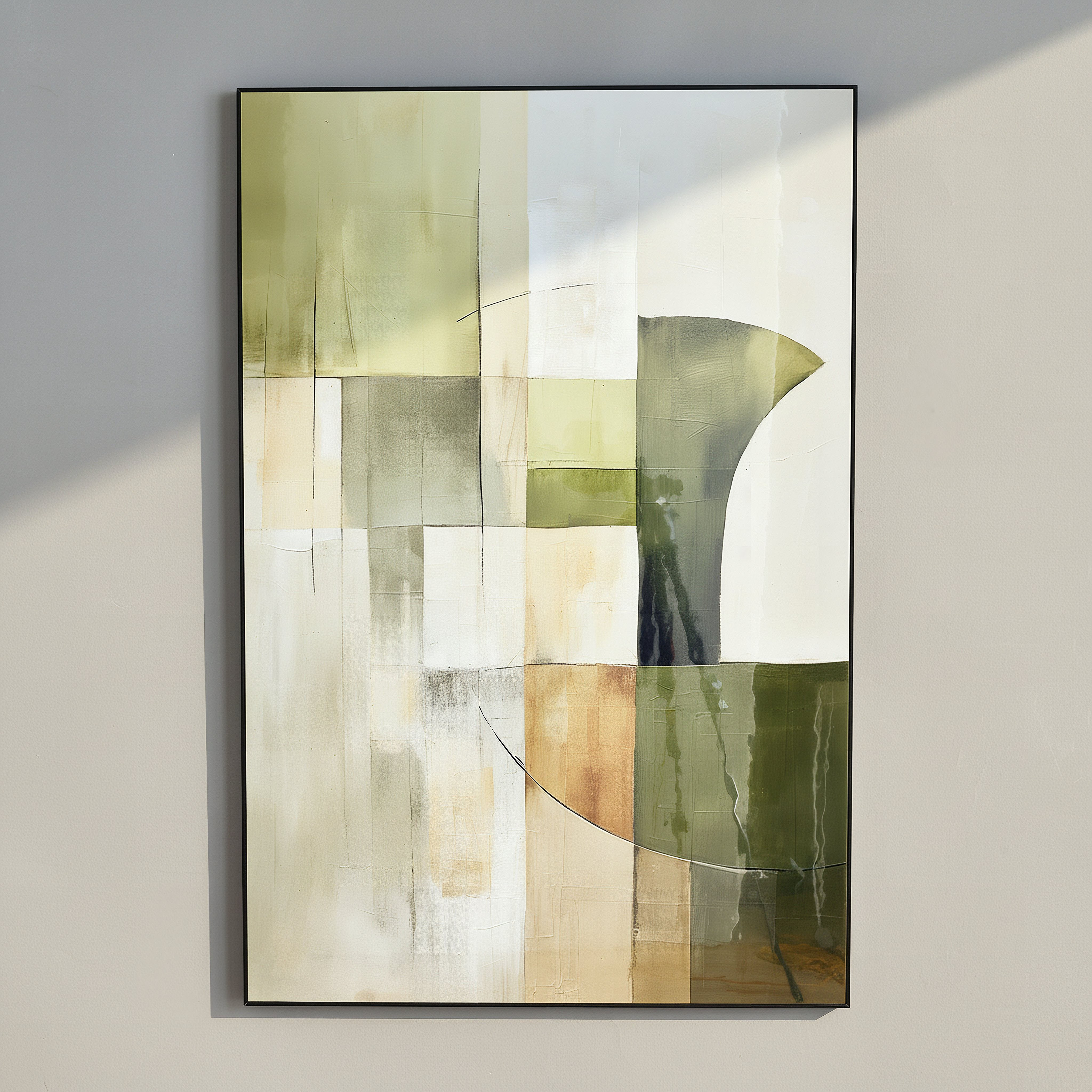 لوحة مؤطرة بتصميم هندسي لامع إيلارا من قبرص - 60x90x2.5 سم-hbxhomeware-hbxdecorandfurnishings-image-1