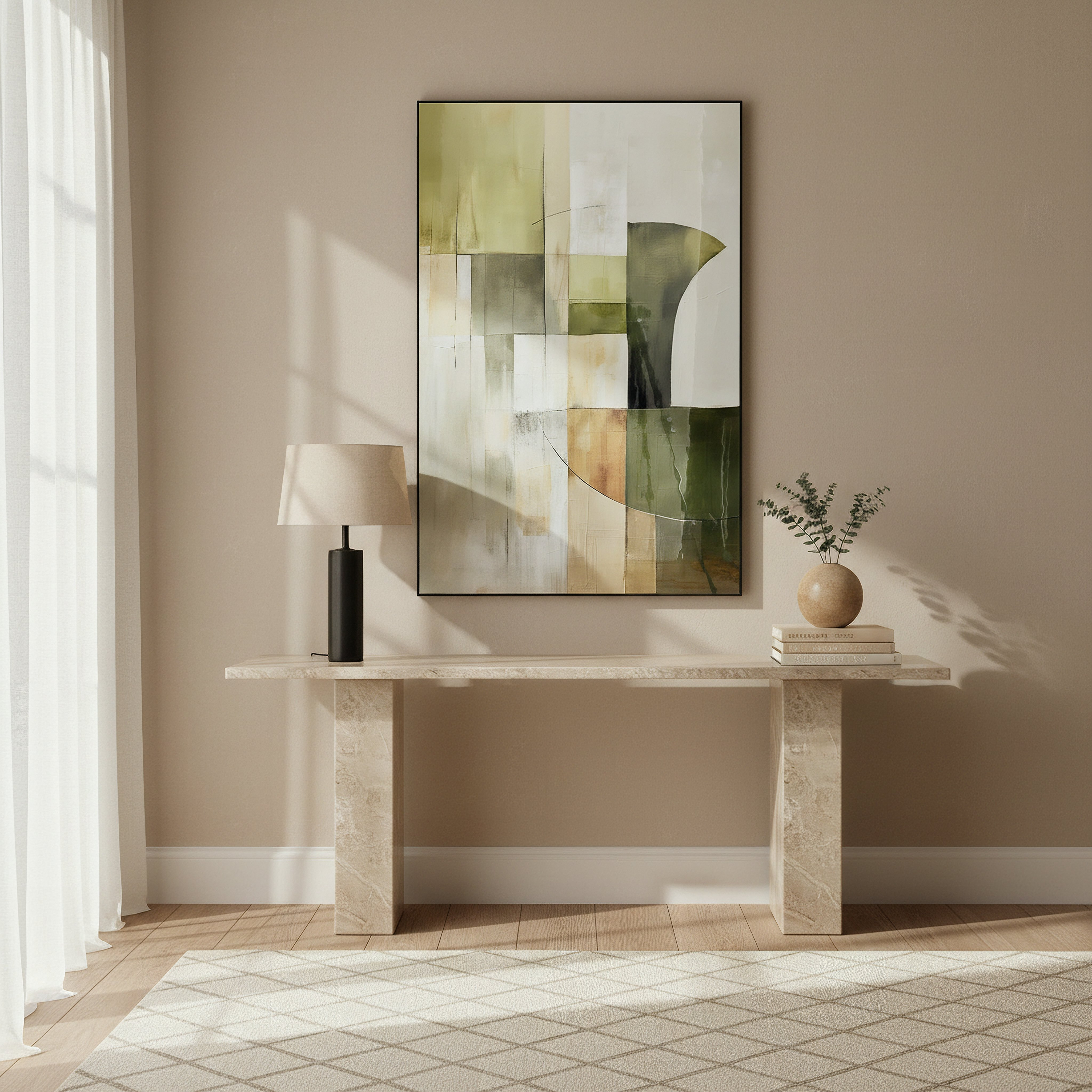 لوحة مؤطرة بتصميم هندسي لامع إيلارا من قبرص - 60x90x2.5 سم-hbxhomeware-hbxdecorandfurnishings-image-4