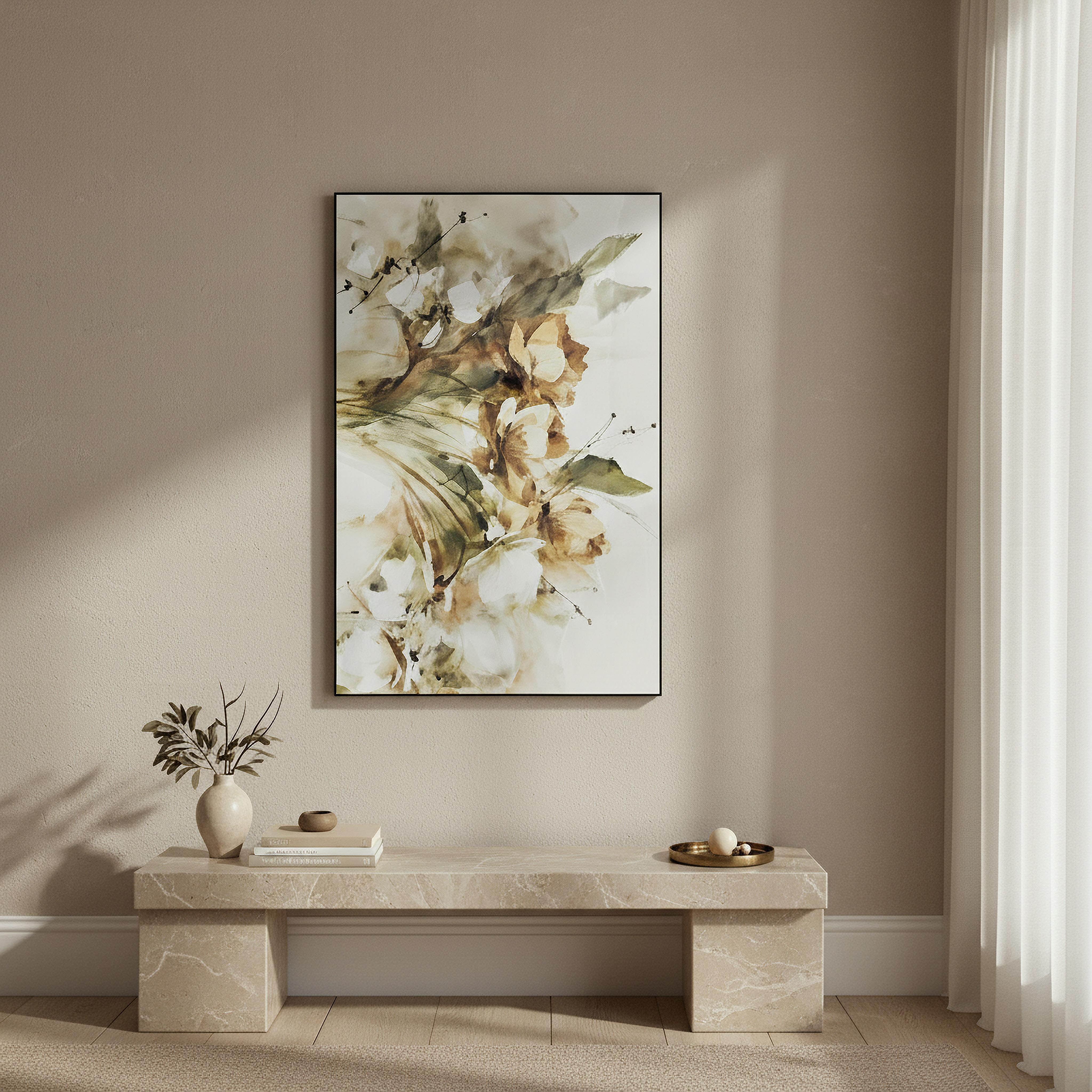 Cyprus Elara Flower Bunch High Gloss Framed Picture - 60x90x2.5 cm-hbxhomeware-hbxdecorandfurnishings-image-4