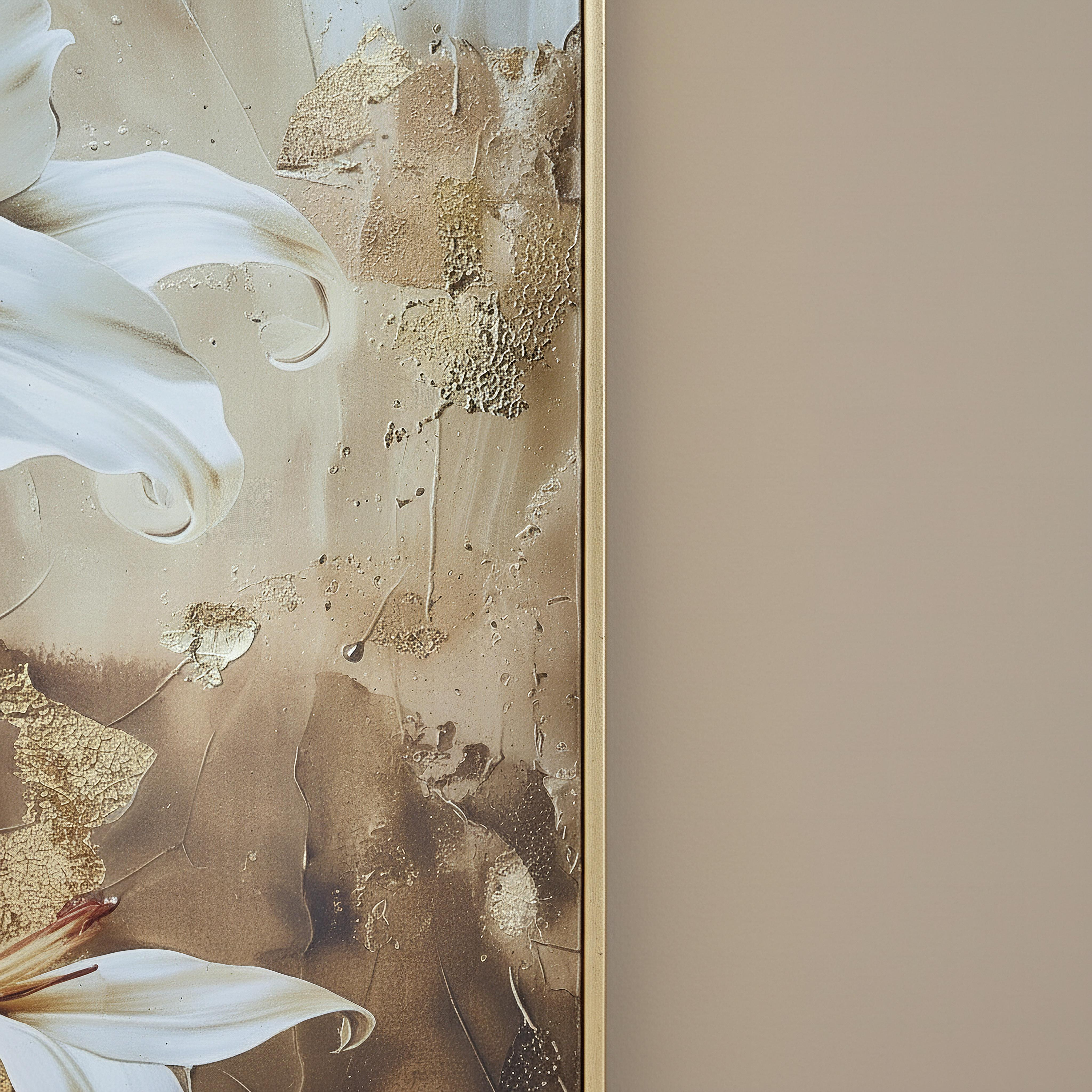 Cyprus Elara Four Stem Flower High Gloss Framed Picture - 50x70x2.5 cm-hbxhomeware-hbxdecorandfurnishings-image-3