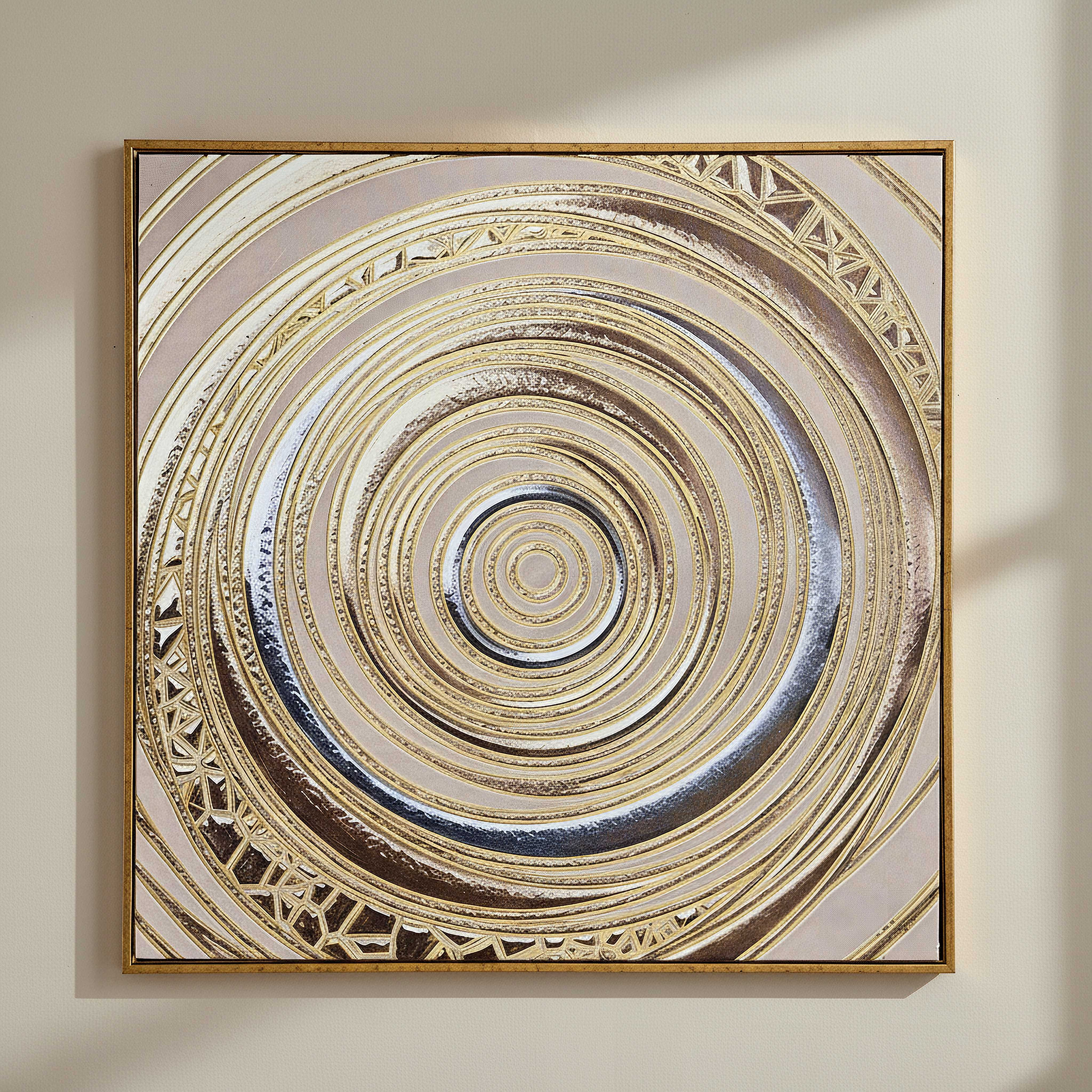 Cyprus Elara Swirl Framed Canvas with 3D Gold Foiled Effect - 60x60x2.8 cm-hbxhomeware-hbxdecorandfurnishings-image-1
