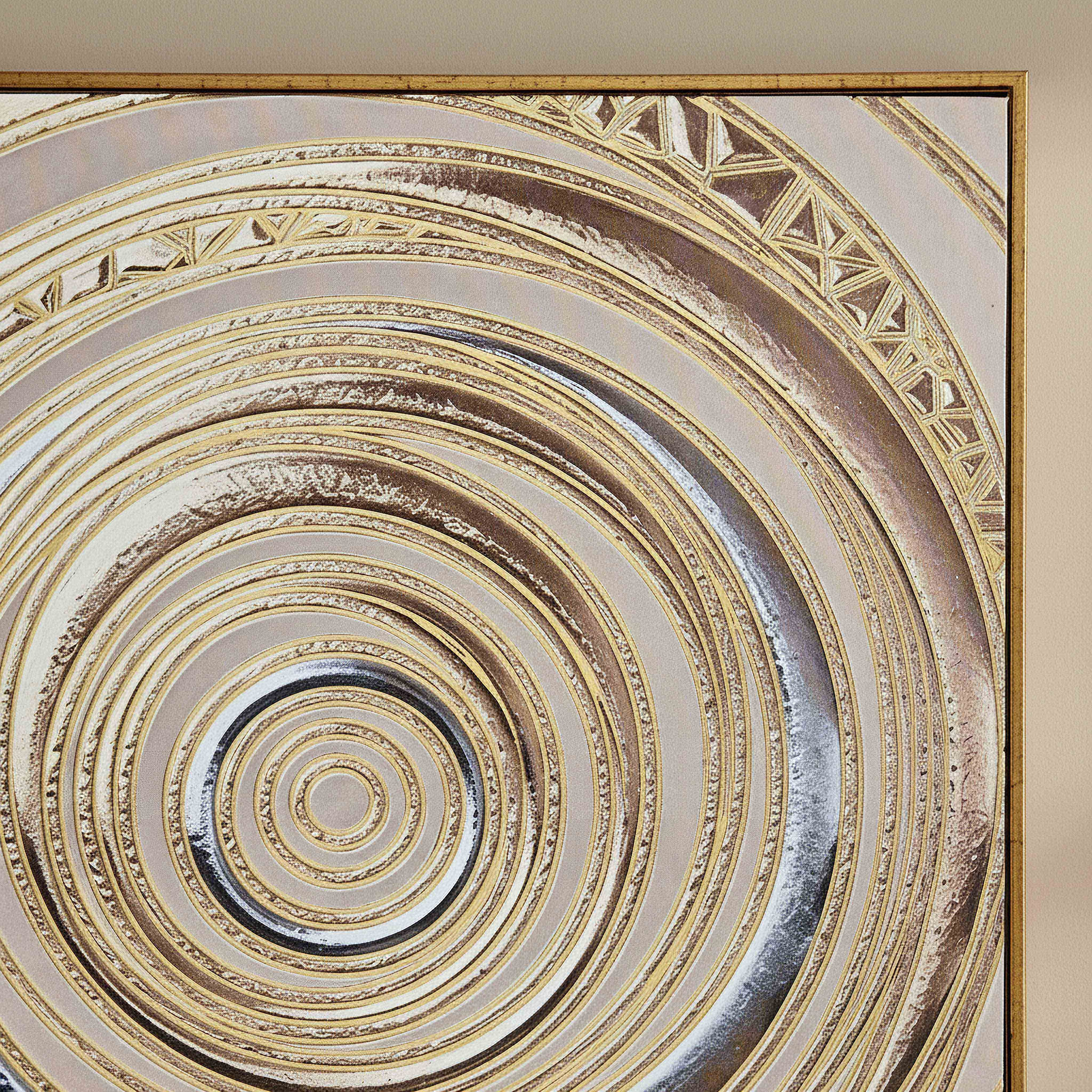 Cyprus Elara Swirl Framed Canvas with 3D Gold Foiled Effect - 60x60x2.8 cm-hbxhomeware-hbxdecorandfurnishings-image-2