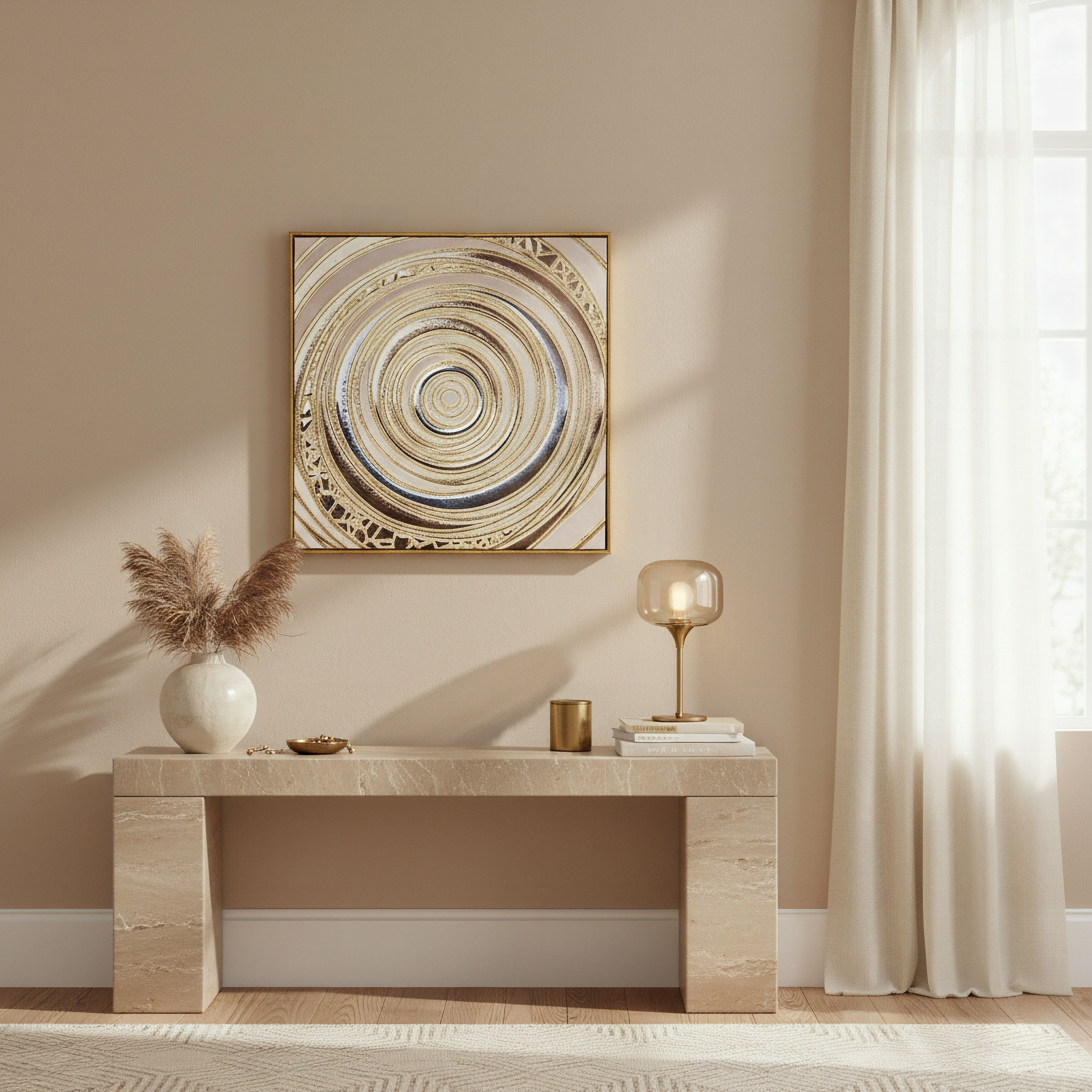Cyprus Elara Swirl Framed Canvas with 3D Gold Foiled Effect - 60x60x2.8 cm-hbxhomeware-hbxdecorandfurnishings-image-4