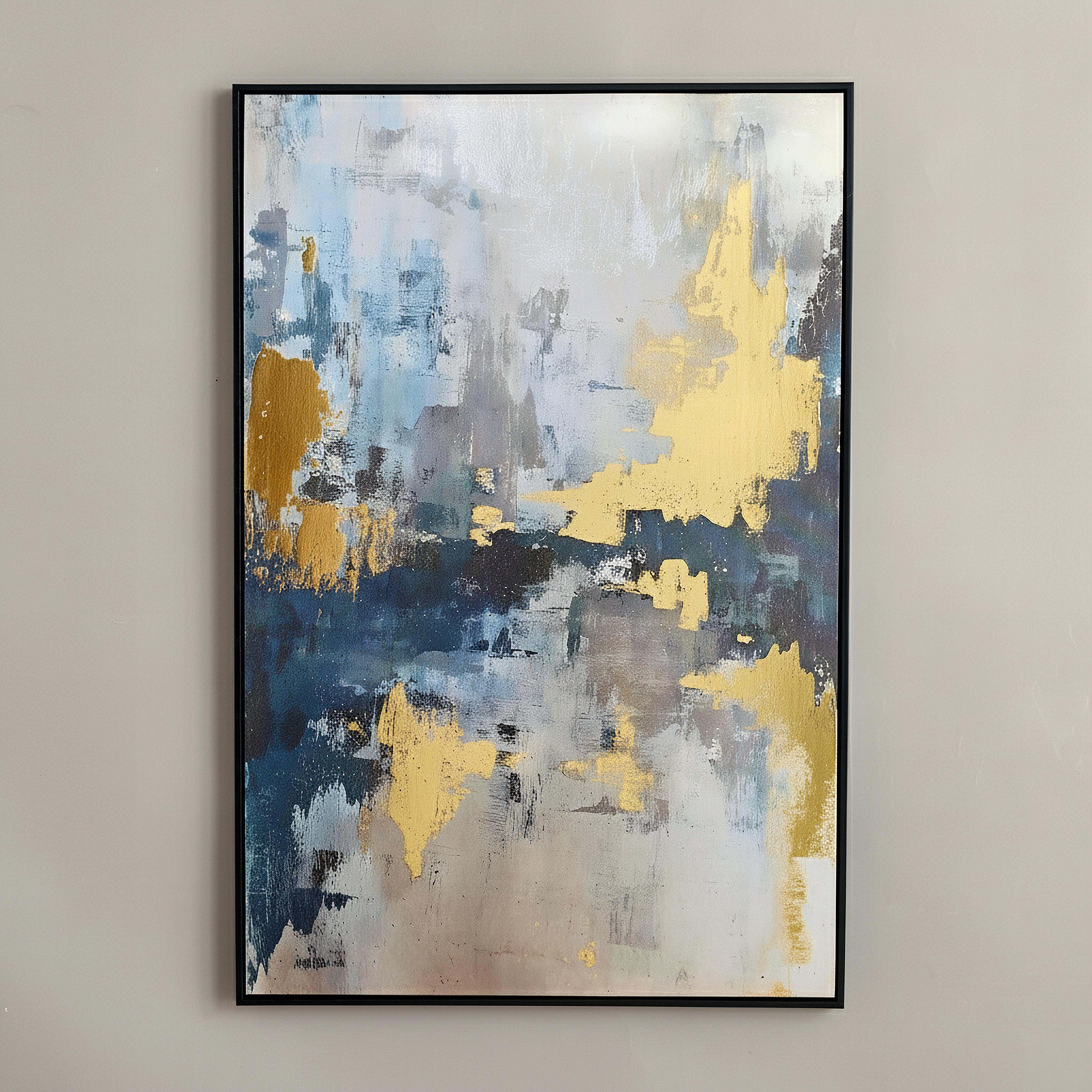 Cyprus Elara Abstract Framed Canvas with Gold Foil - 60x90x2.8 cm-hbxhomeware-hbxdecorandfurnishings-image-1
