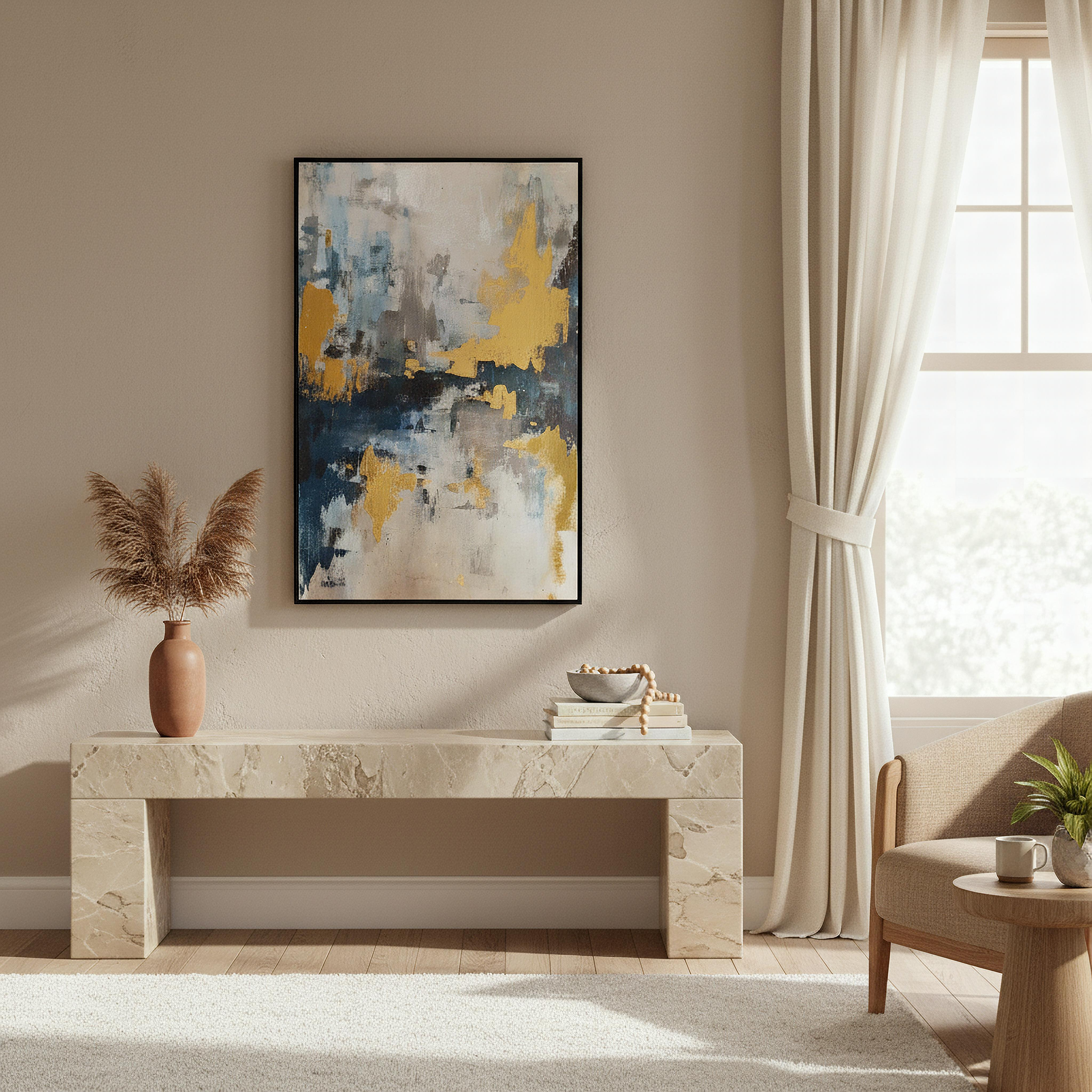 Cyprus Elara Abstract Framed Canvas with Gold Foil - 60x90x2.8 cm-hbxhomeware-hbxdecorandfurnishings-image-4