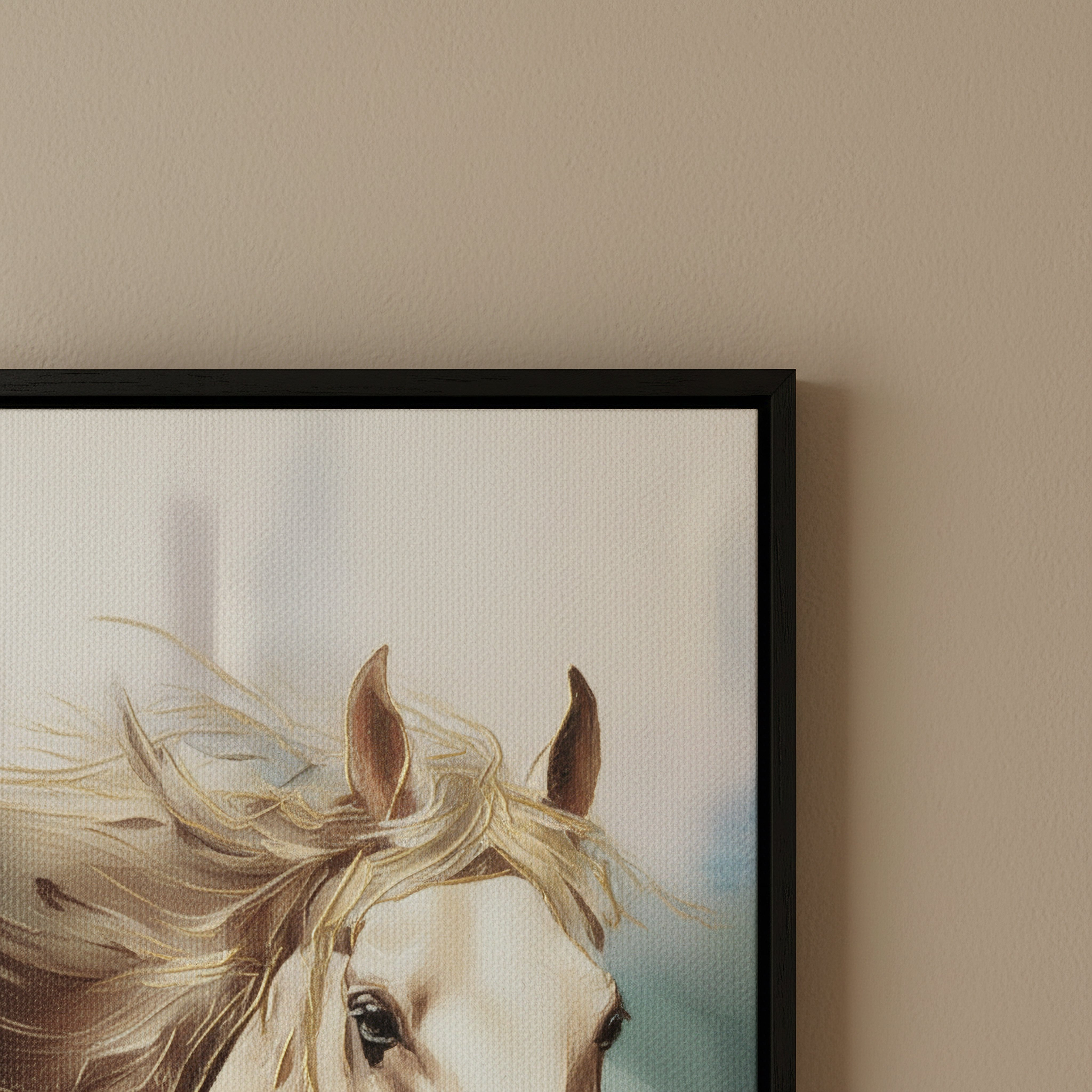 Cyprus Elara Running Horse Framed Canvas with 3D Effect Gold Foil - 40x80x2.8 cm-hbxhomeware-hbxdecorandfurnishings-image-2
